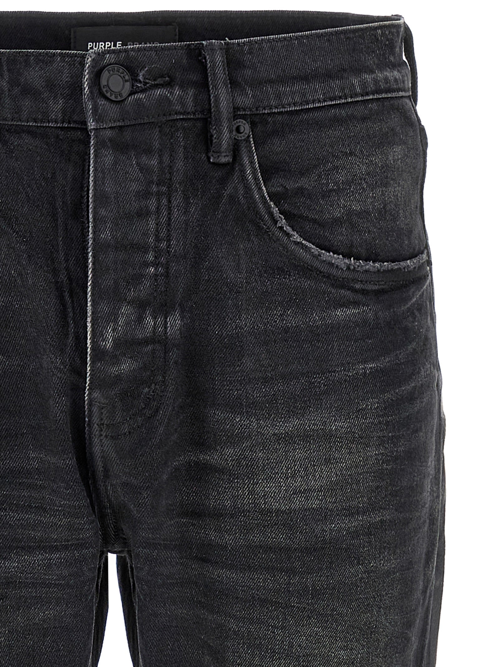 PURPLE Black Cotton Straight-Leg Men's Jeans