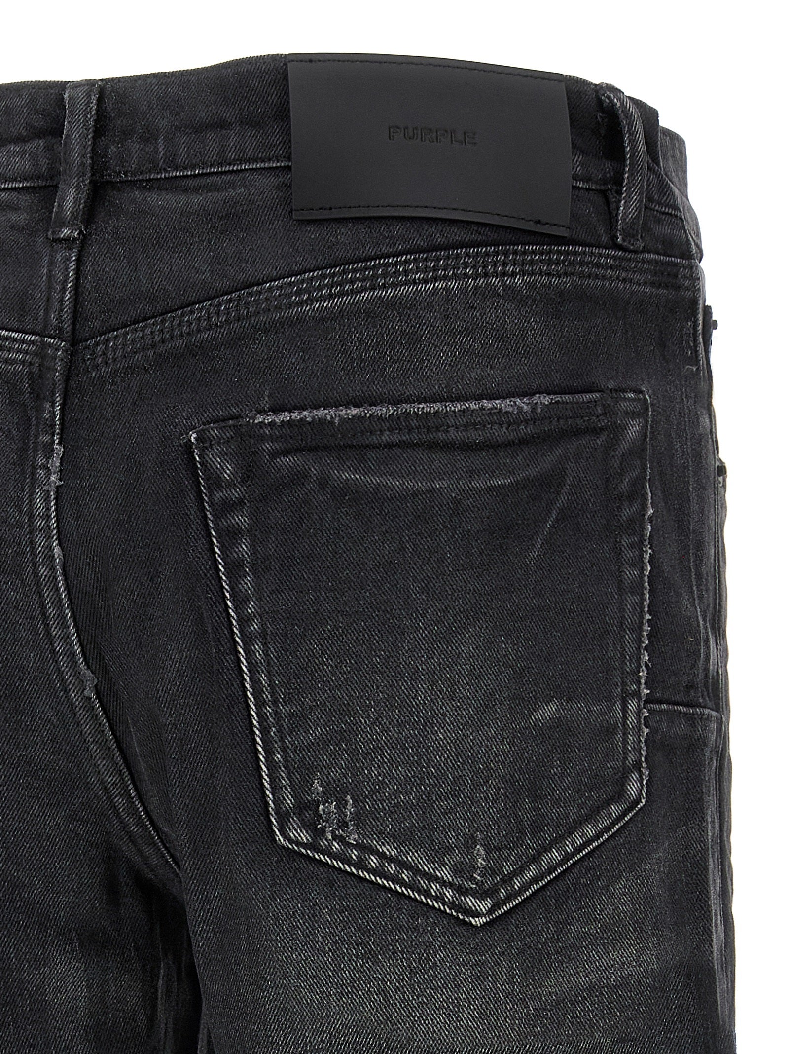 PURPLE Black Cotton Straight-Leg Men's Jeans