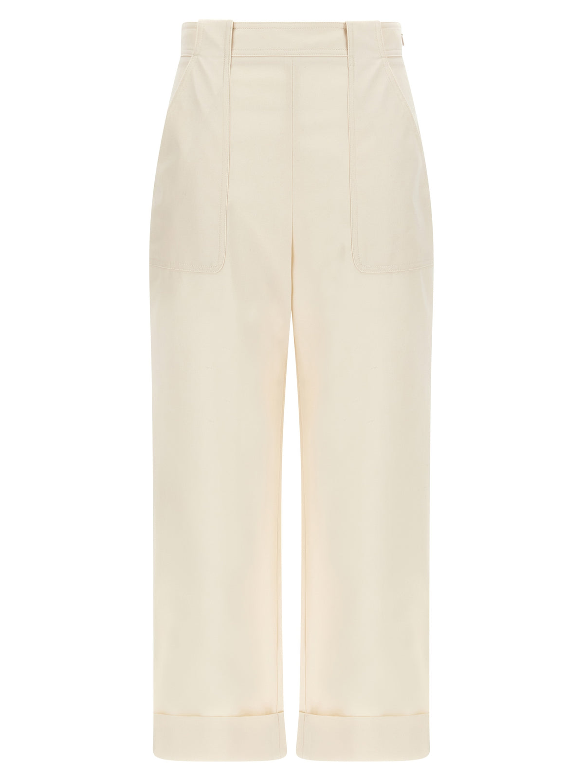 Max Mara White Cotton Casual Women's Pants