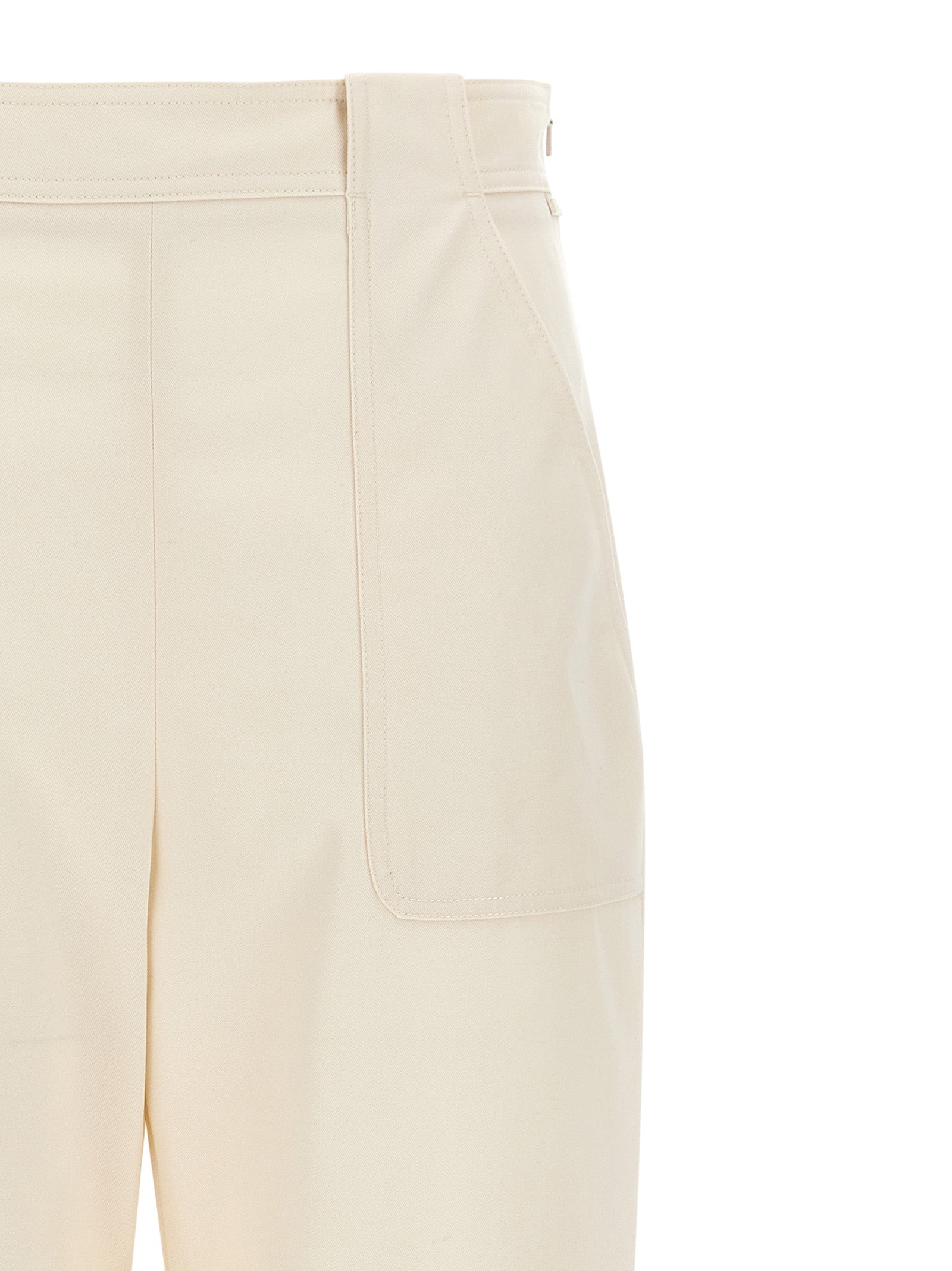 Max Mara White Cotton Casual Women's Pants
