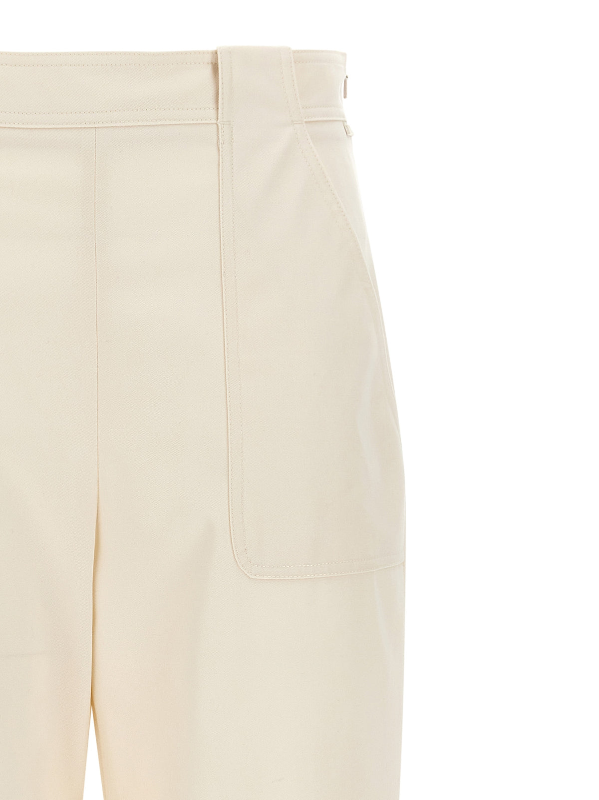 Max Mara White Cotton Casual Women's Pants