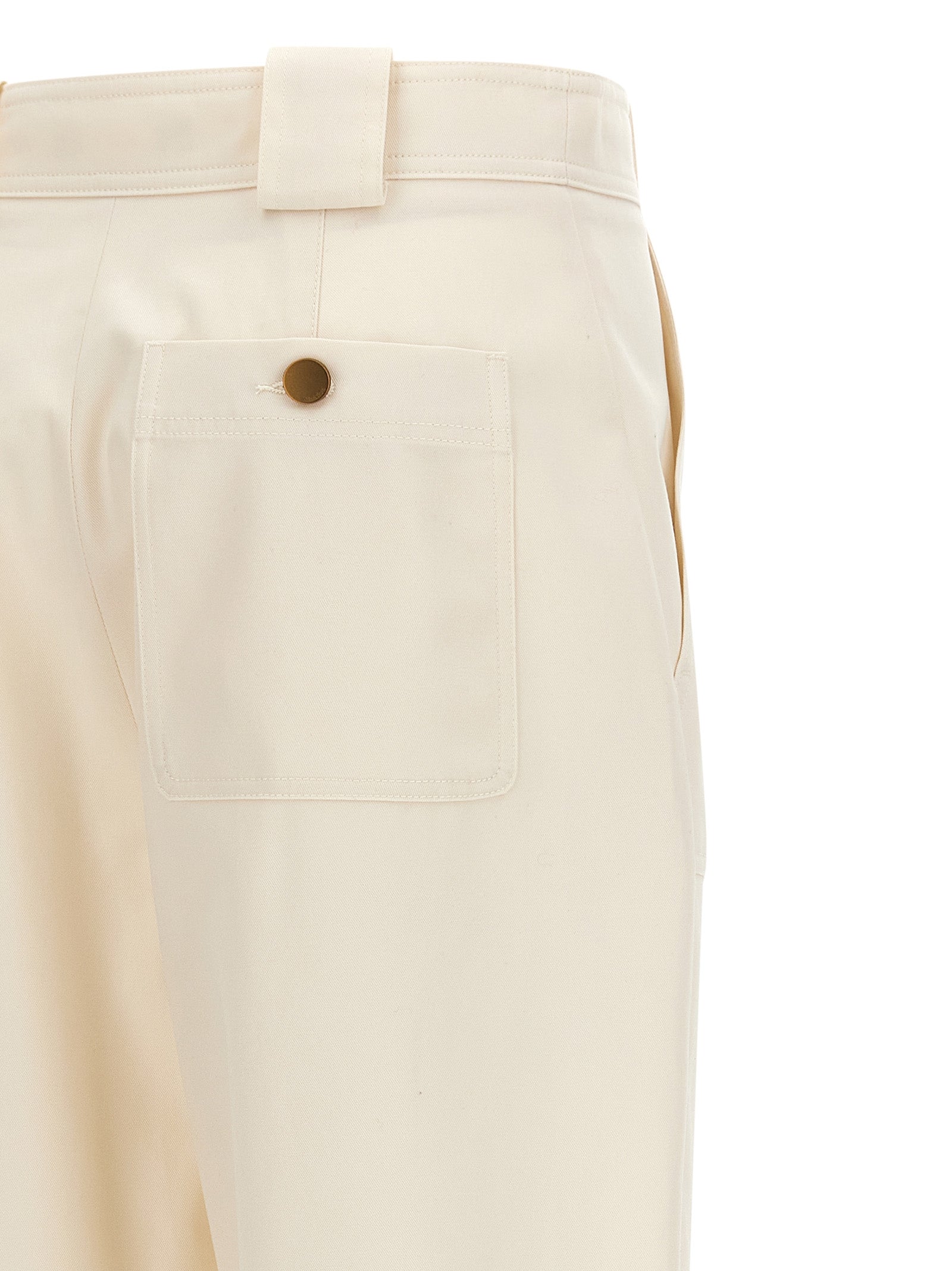 Max Mara White Cotton Casual Women's Pants