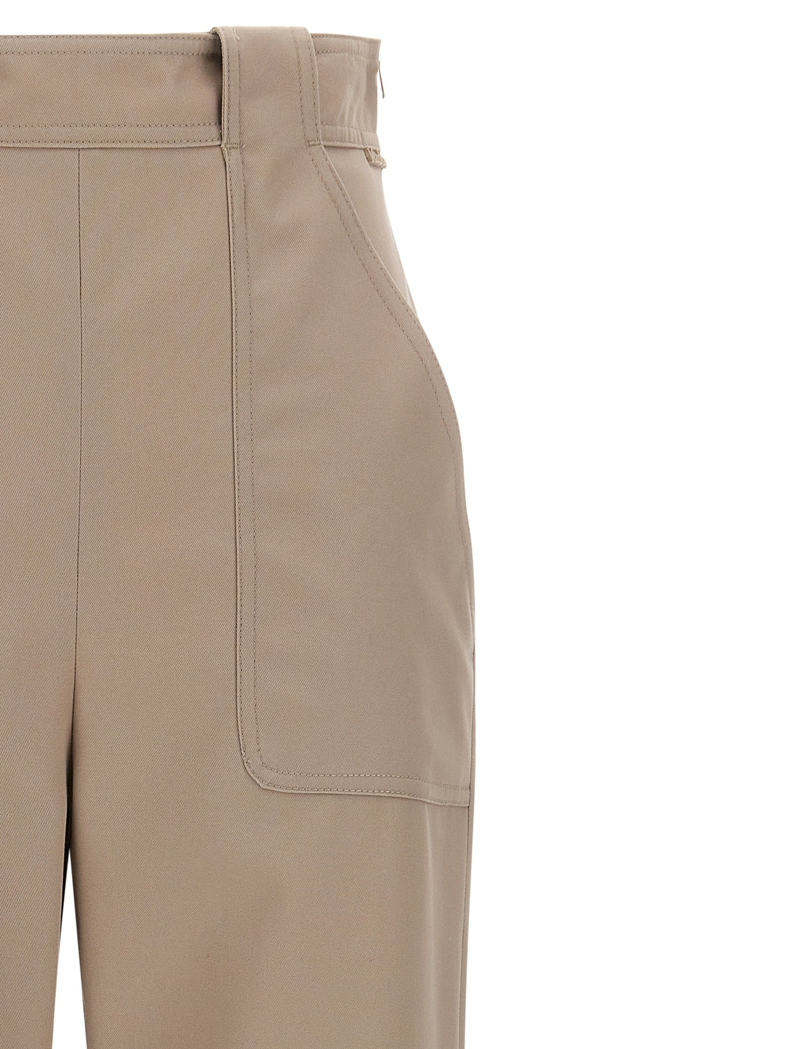 Max Mara Beige Cotton Casual Women's Pants