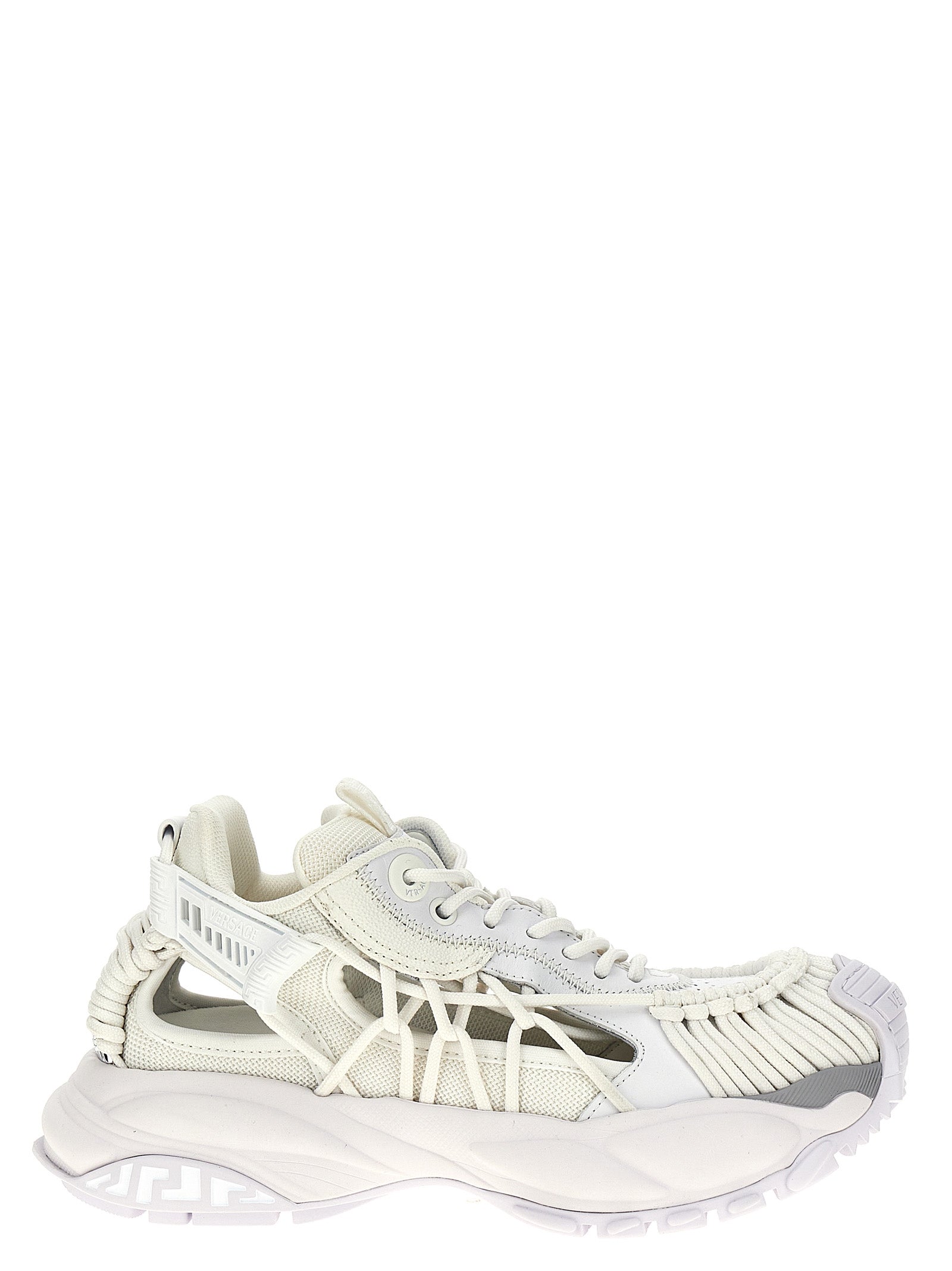 Versace White Calfskin Athletic Women's Sneakers