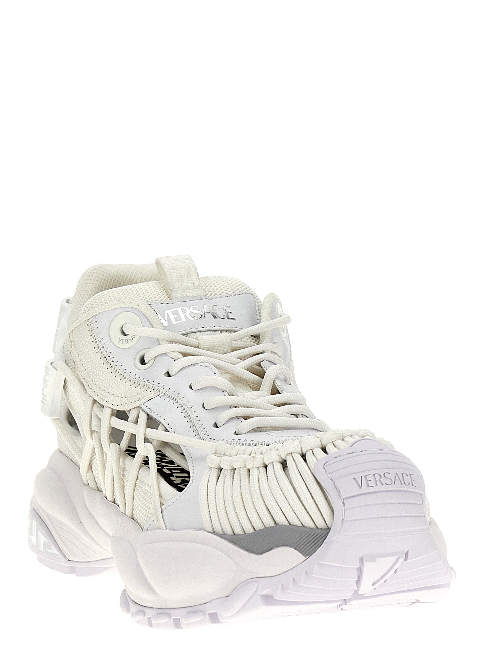 Versace White Calfskin Athletic Women's Sneakers