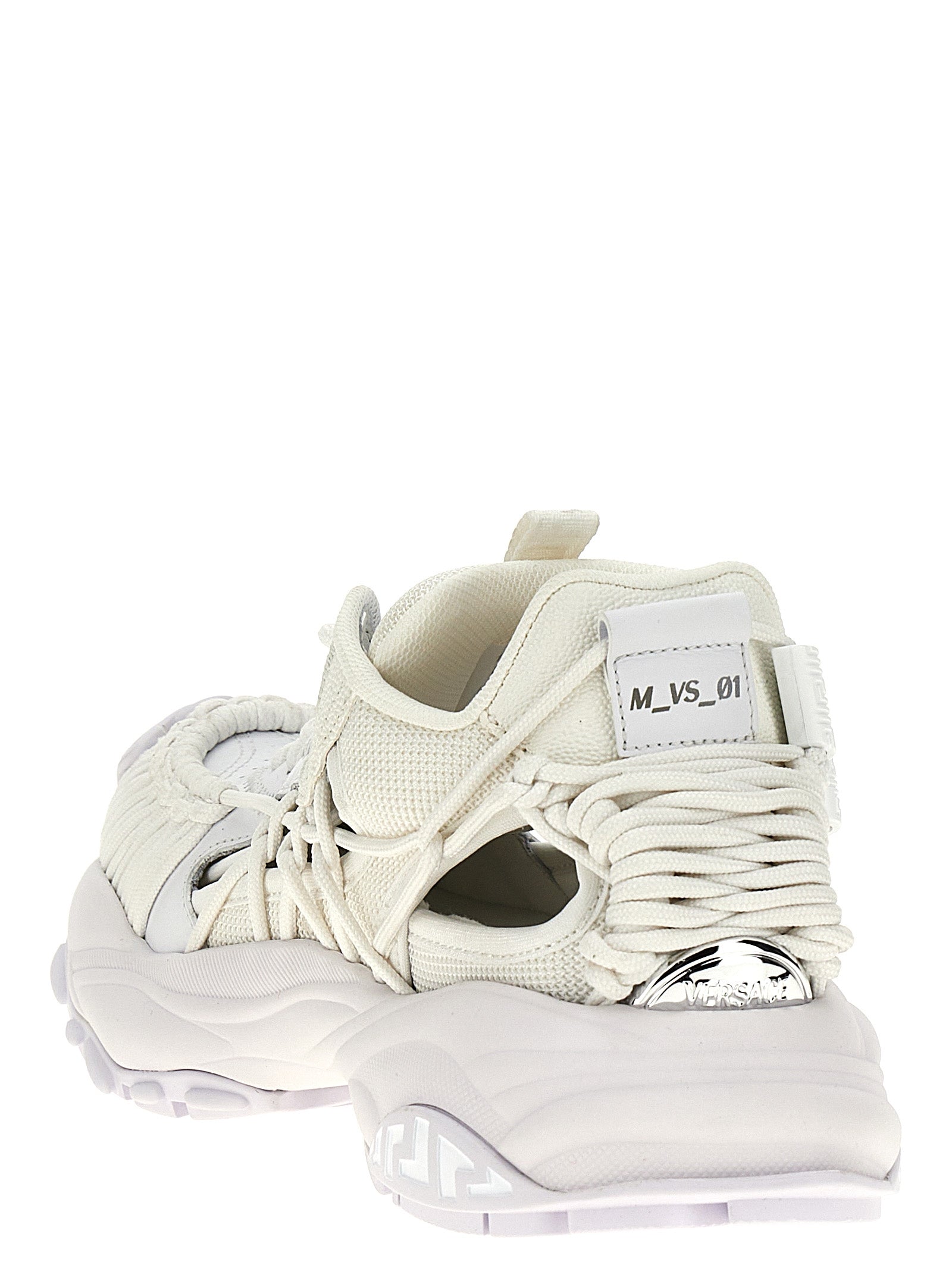 Versace White Calfskin Athletic Women's Sneakers