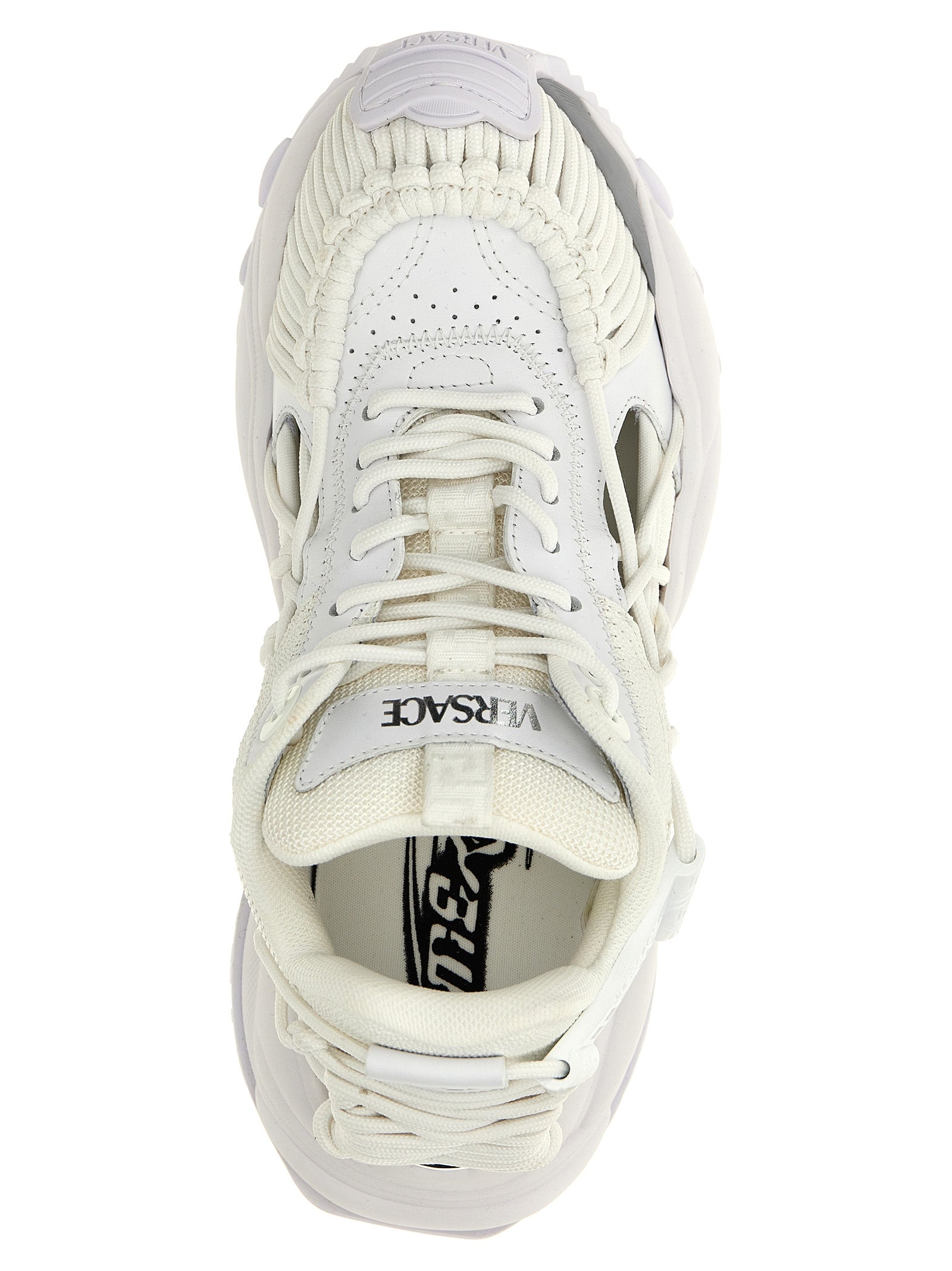 Versace White Calfskin Athletic Women's Sneakers