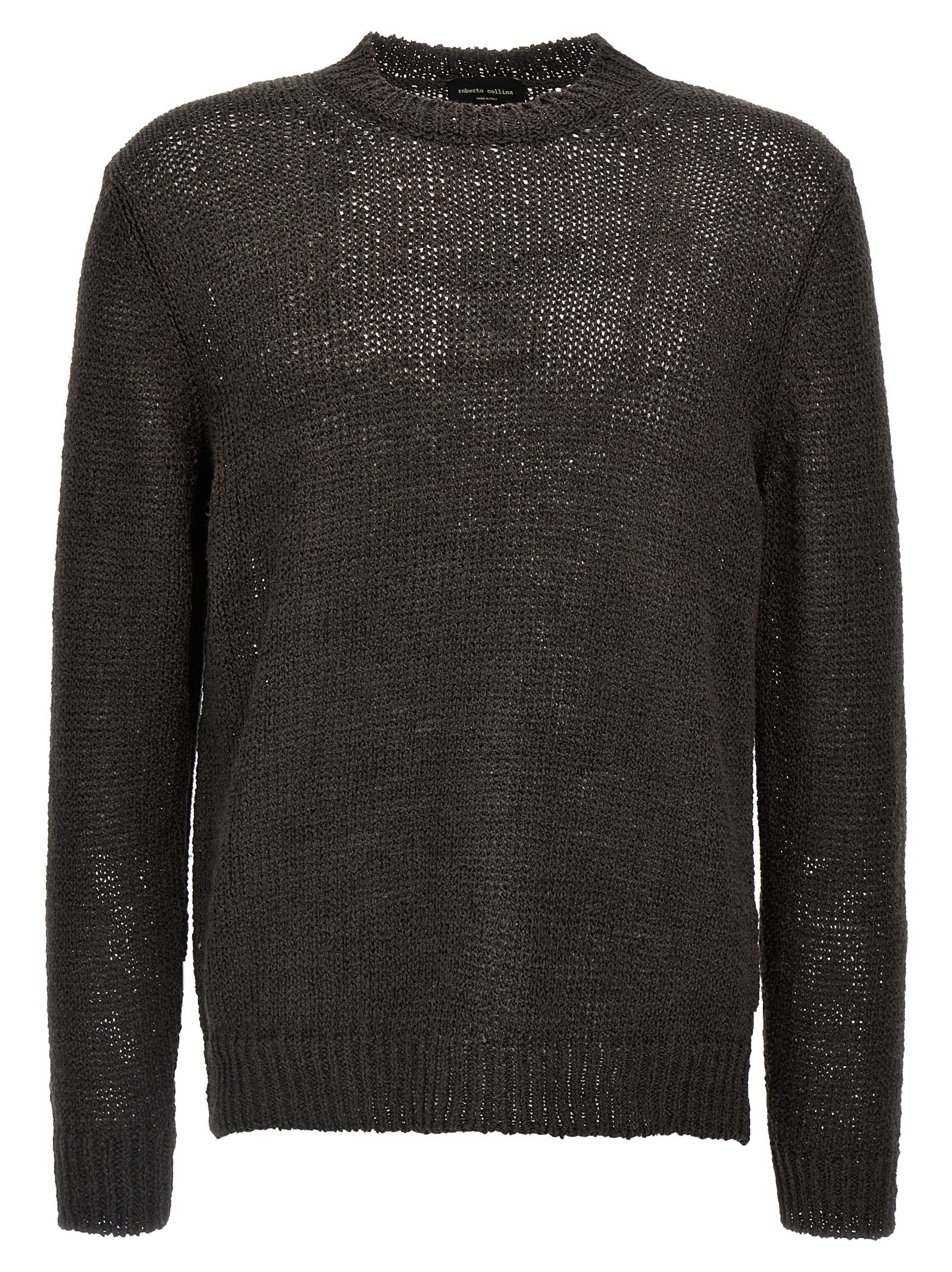Roberto Collina Brown Linen Men's Cardigan