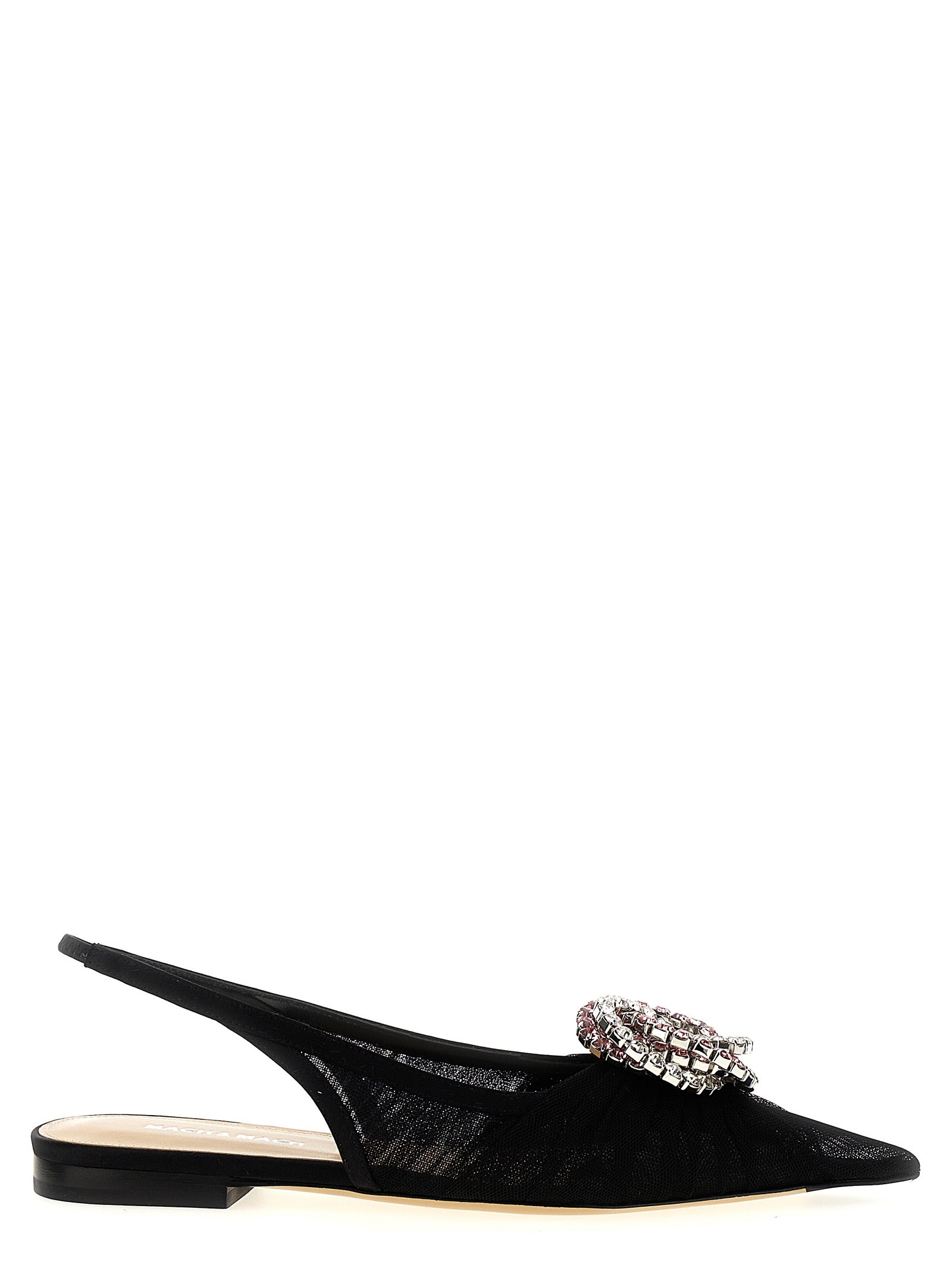 MACH & MACH Black Polyamide Ballet Women's Flats