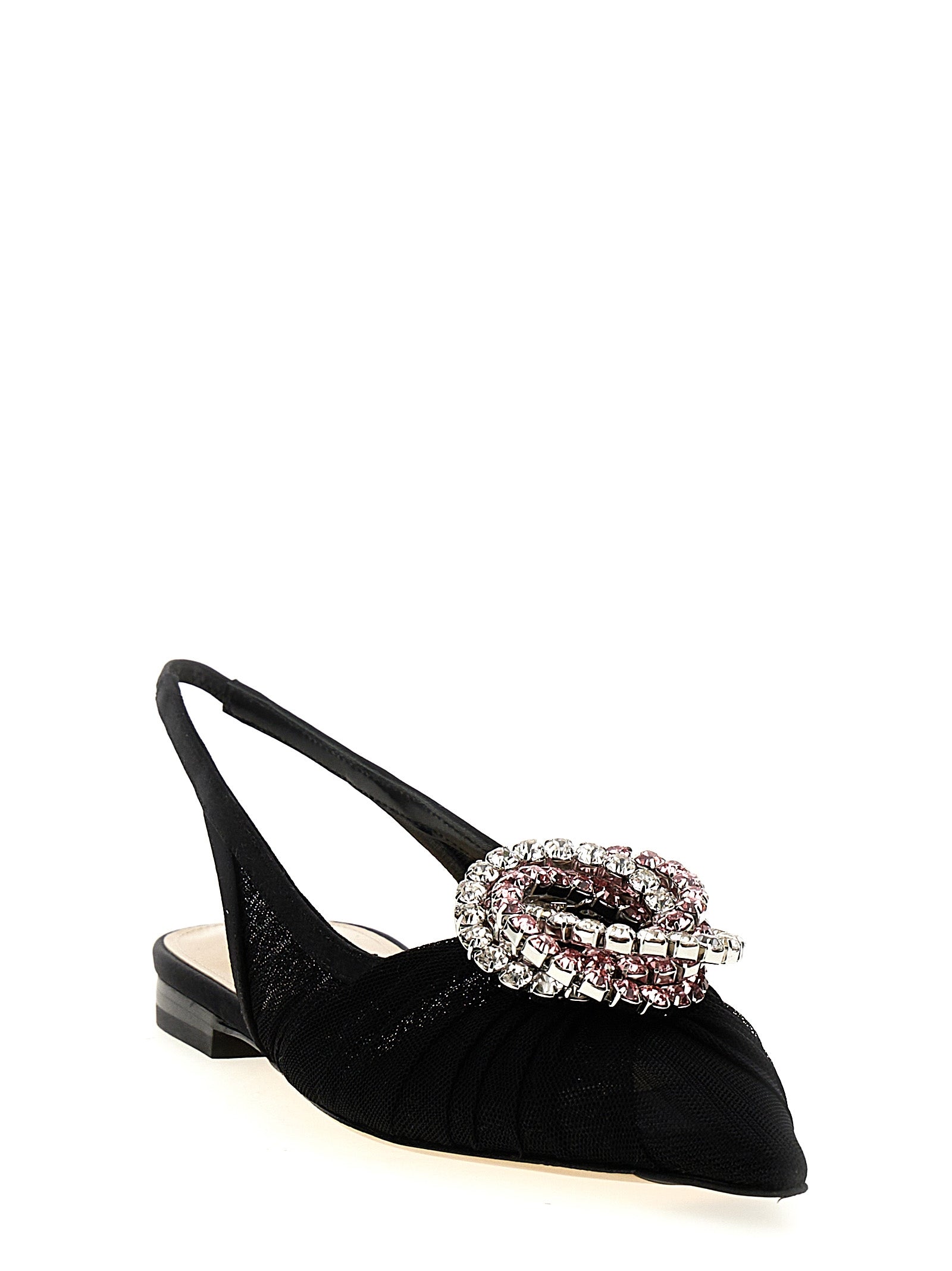 MACH & MACH Black Polyamide Ballet Women's Flats