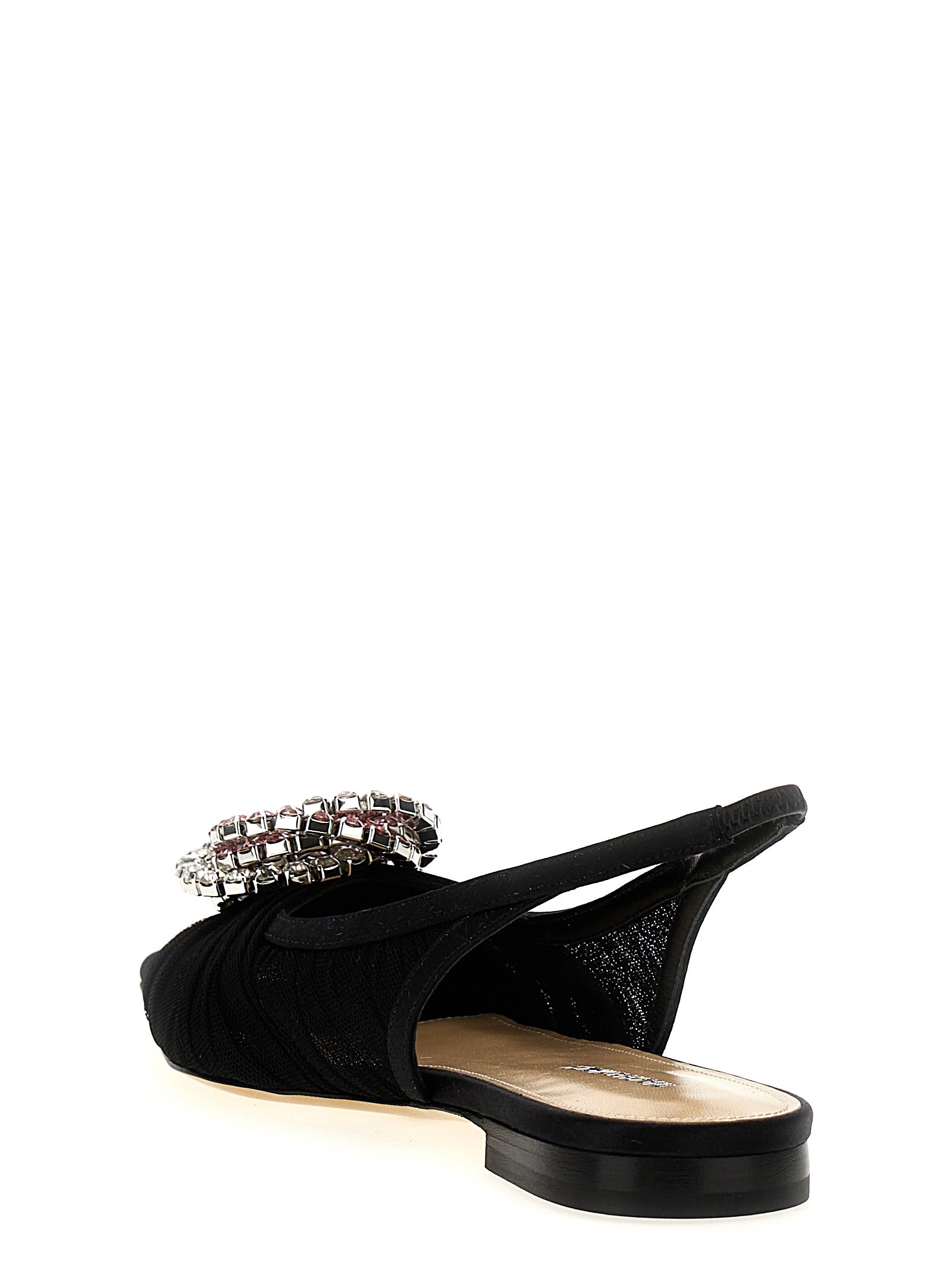 MACH & MACH Black Polyamide Ballet Women's Flats