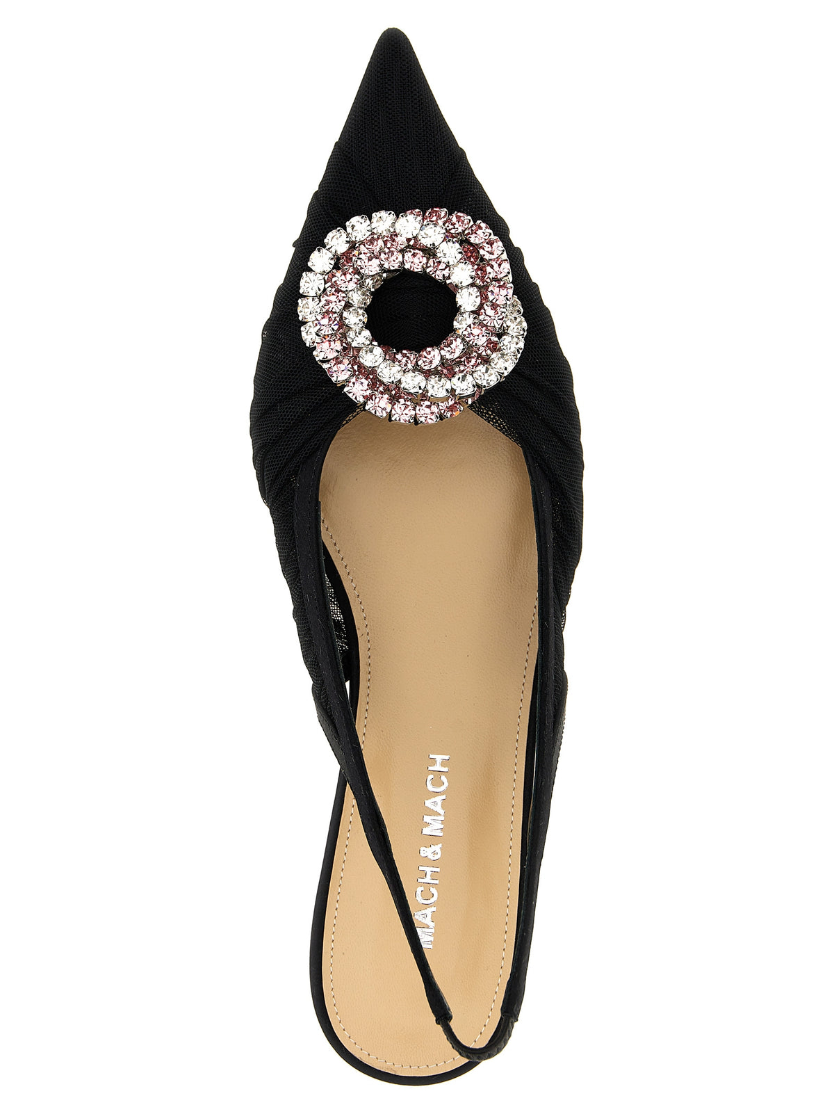 MACH & MACH Black Polyamide Ballet Women's Flats