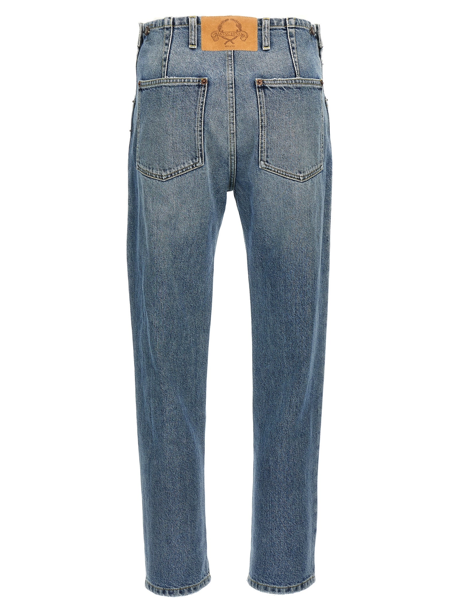 Moschino Blue Cotton Straight-Leg Women's Jeans