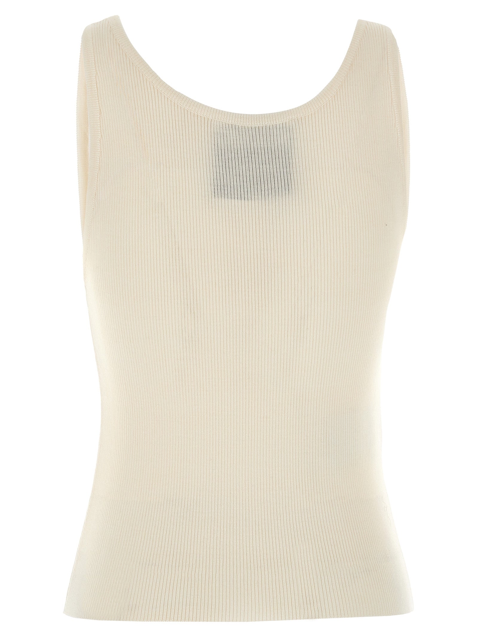 Moschino White Virgin Wool Sleeveles Women's T-Shirt
