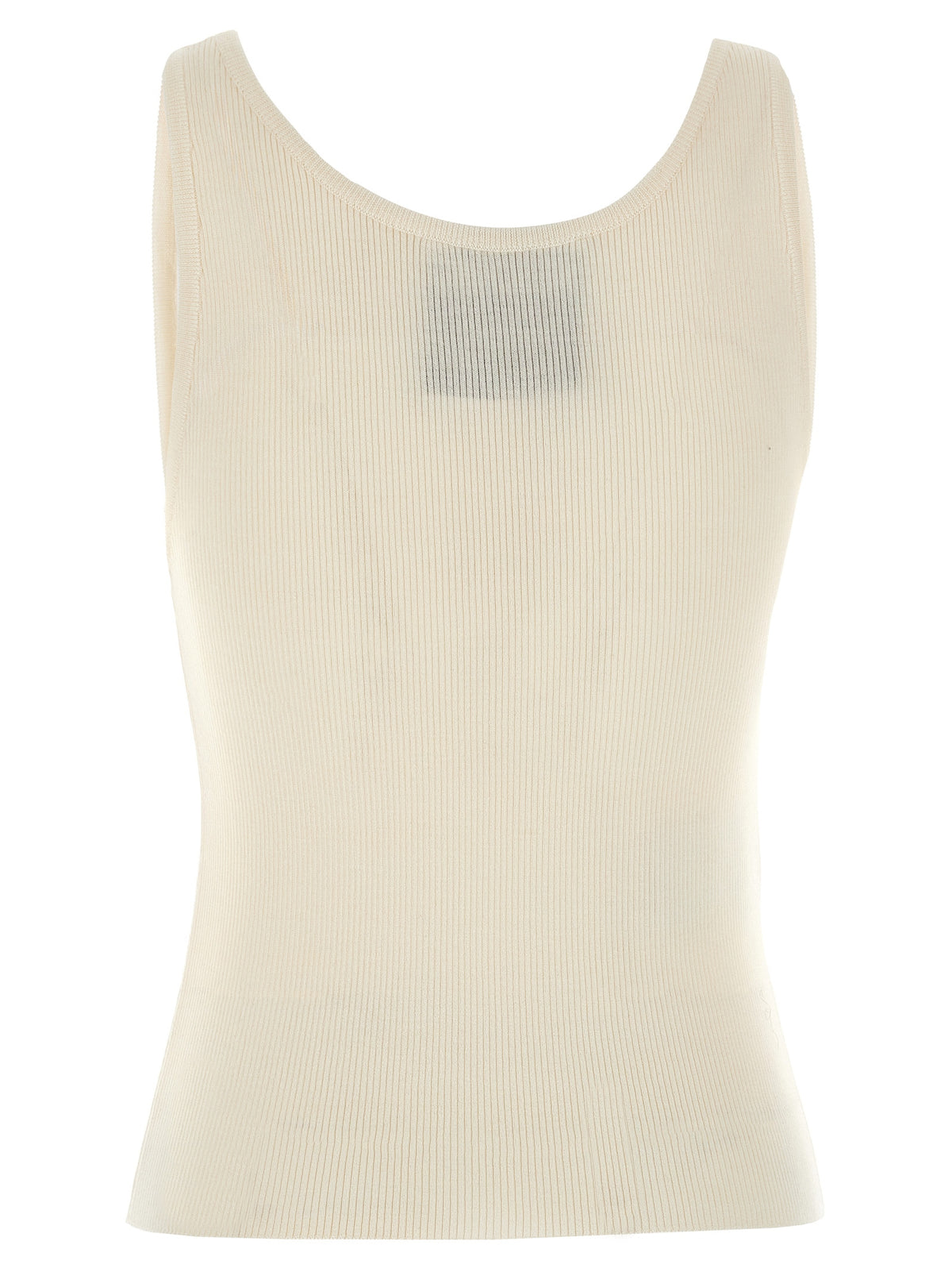 Moschino White Virgin Wool Sleeveles Women's T-Shirt