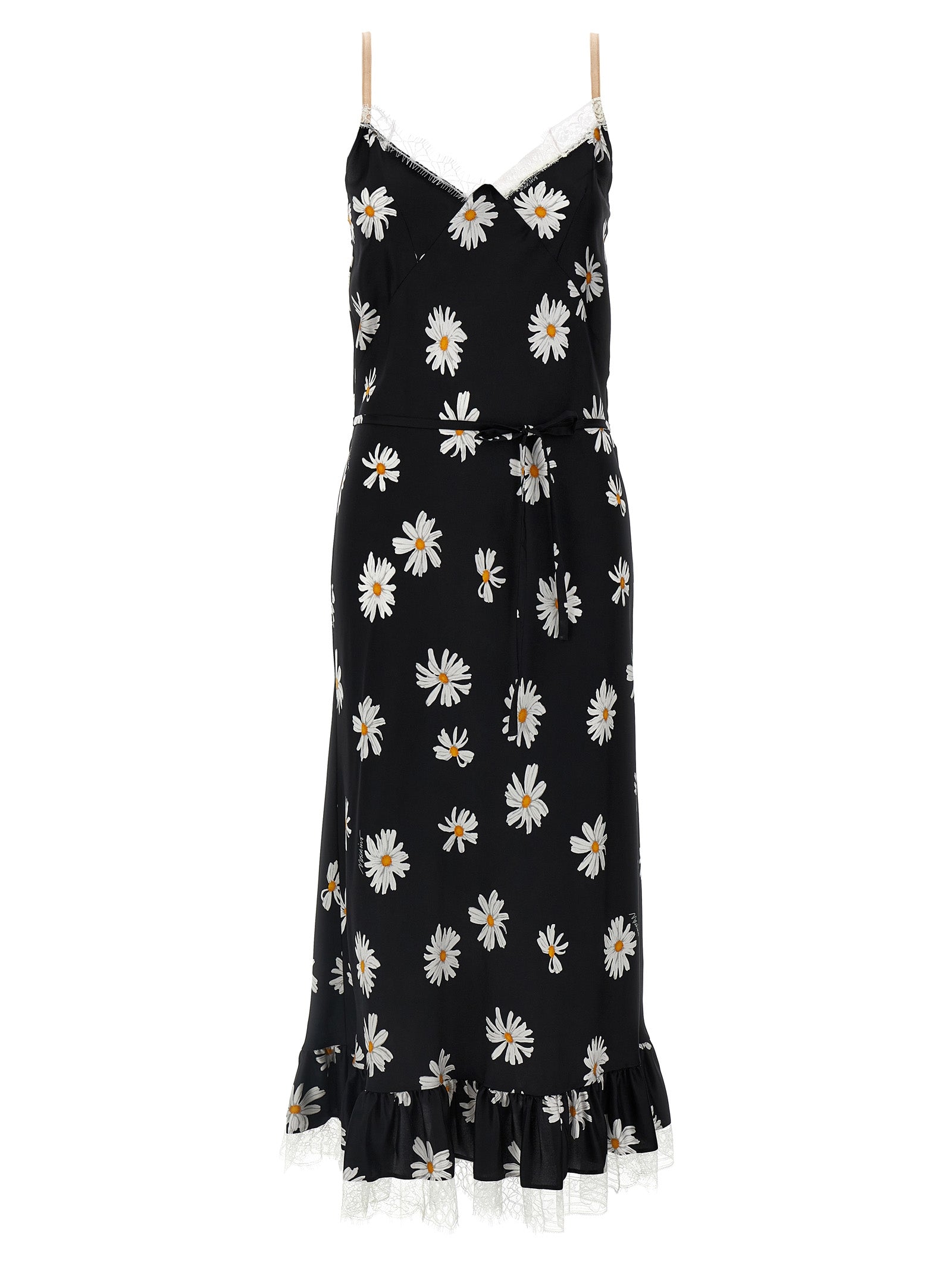 Moschino Black Silk Midi Women's Dress