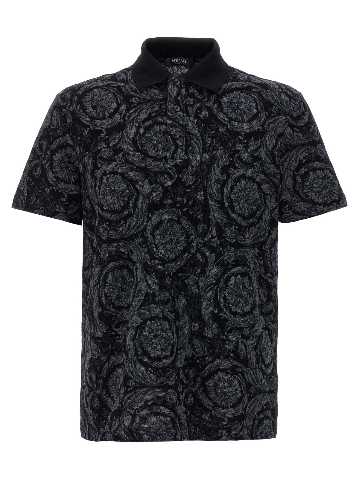 Versace Gray Cotton Polo Men's Shirt