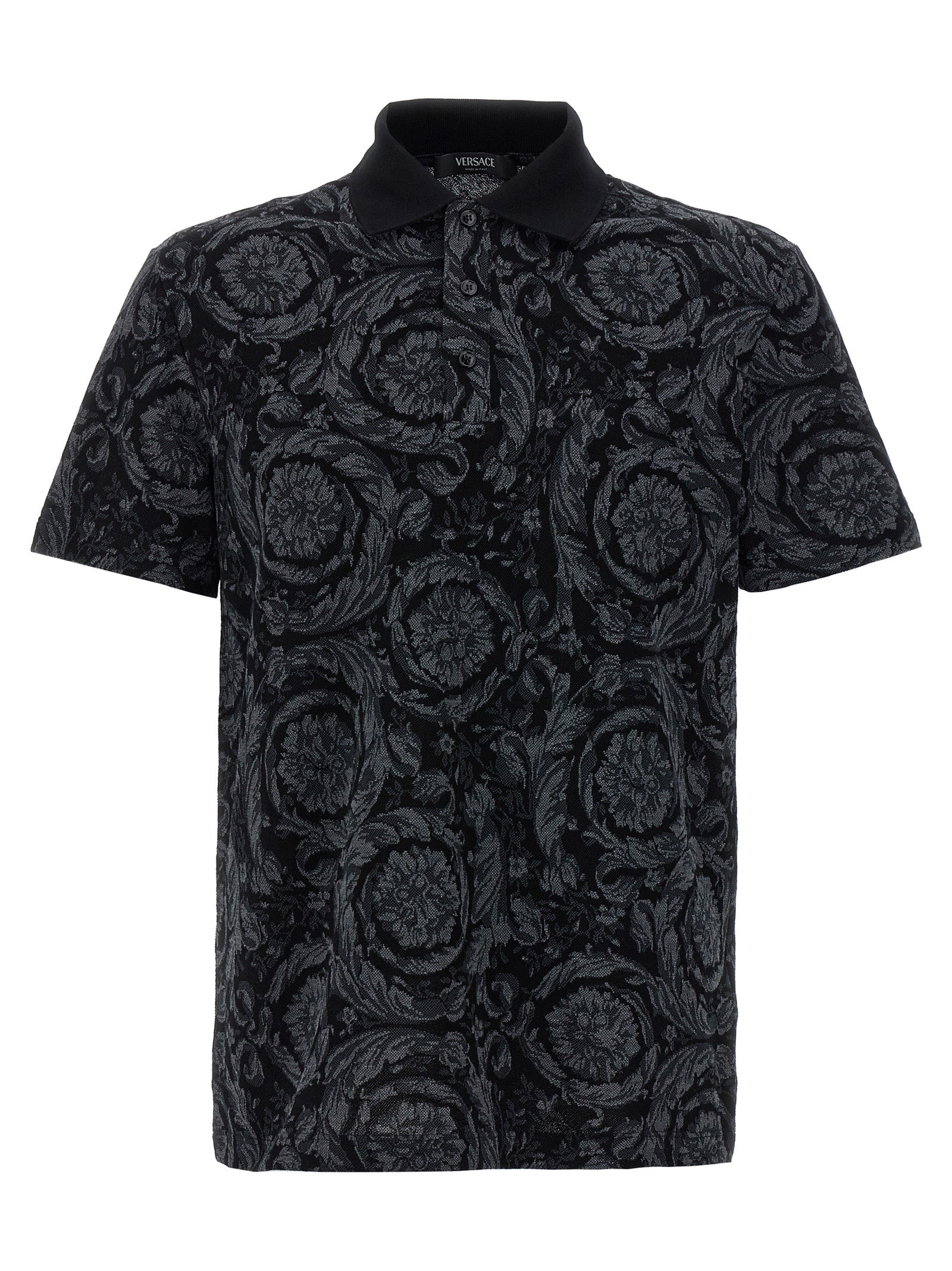 Versace Gray Cotton Polo Men's Shirt