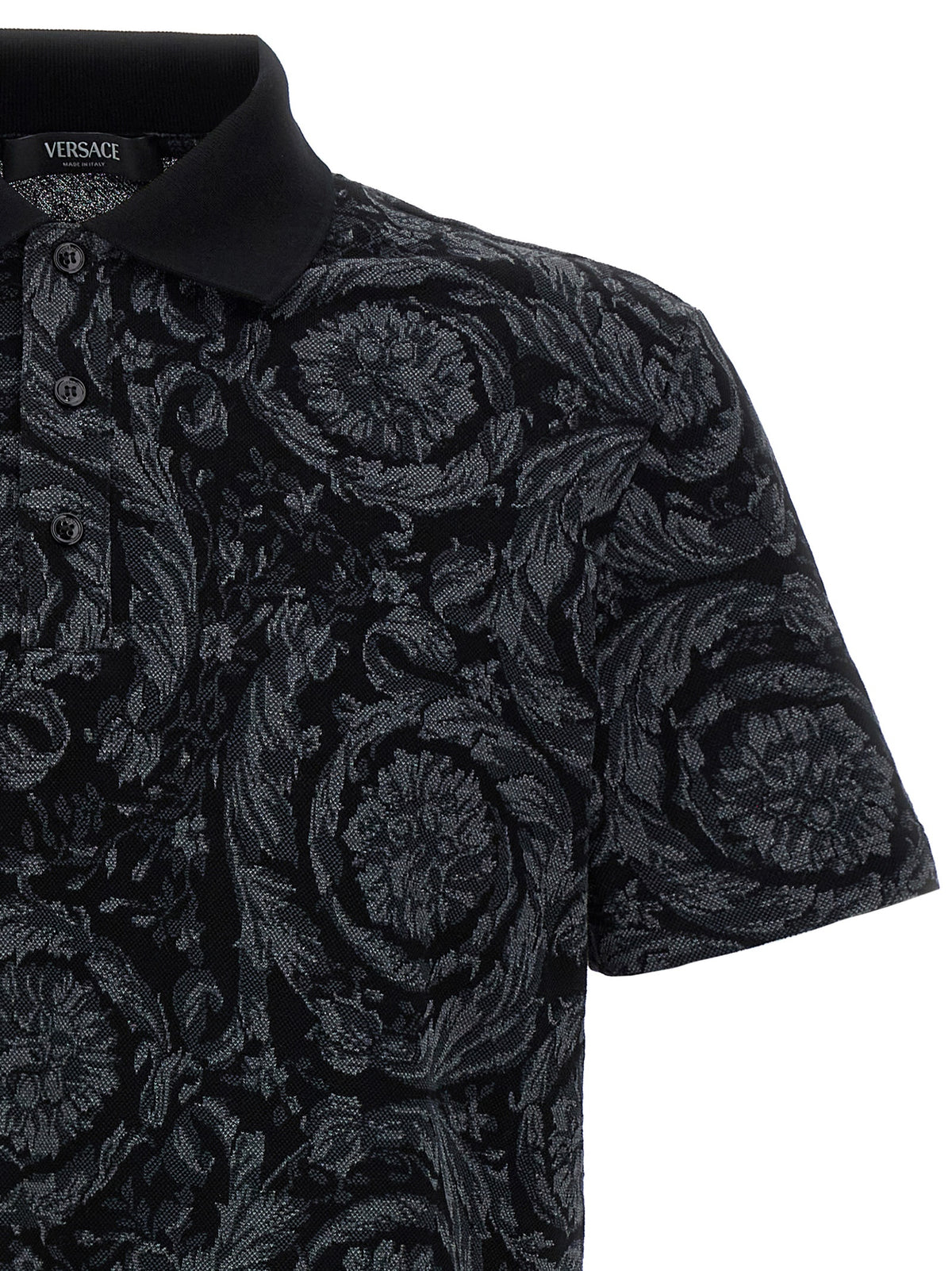 Versace Gray Cotton Polo Men's Shirt
