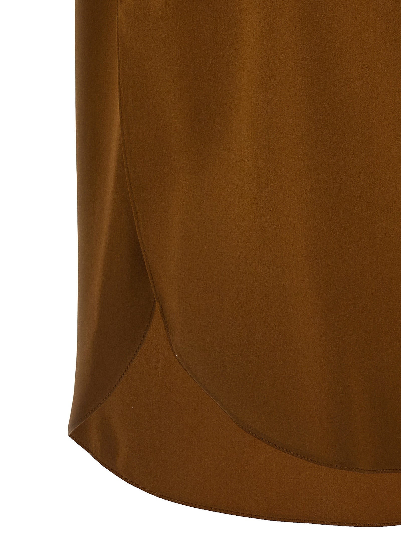 Max Mara Brown Silk Sleeveles Women's T-Shirt