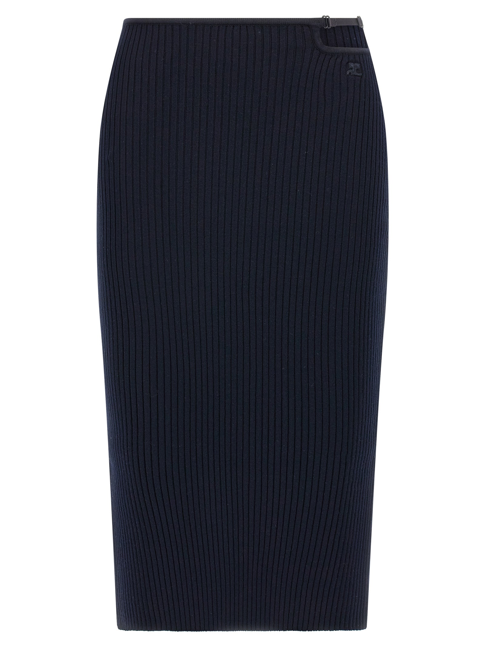 Courrèges Blue Viscose Midi Women's Skirt