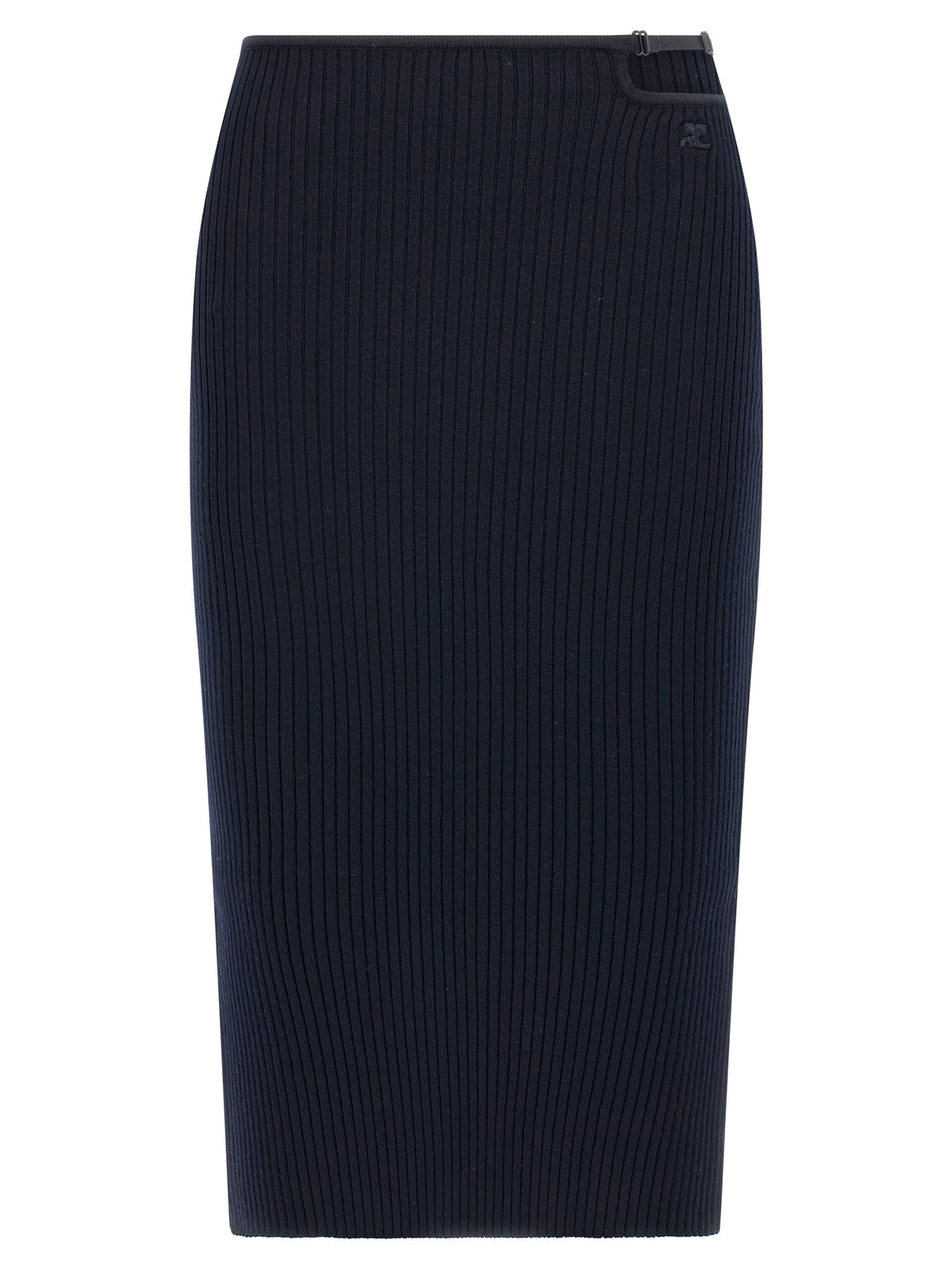 Courrèges Blue Viscose Midi Women's Skirt