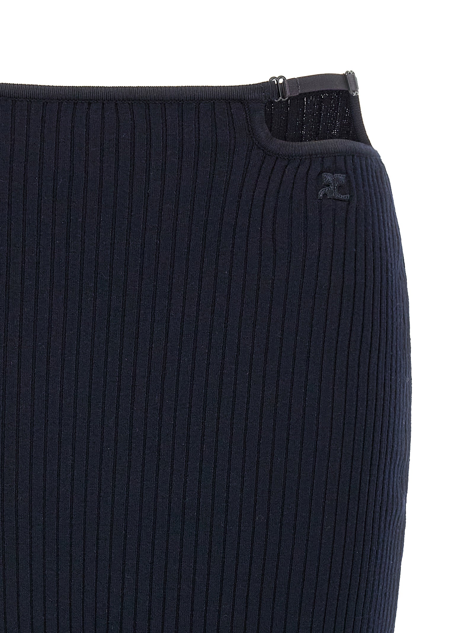 Courrèges Blue Viscose Midi Women's Skirt
