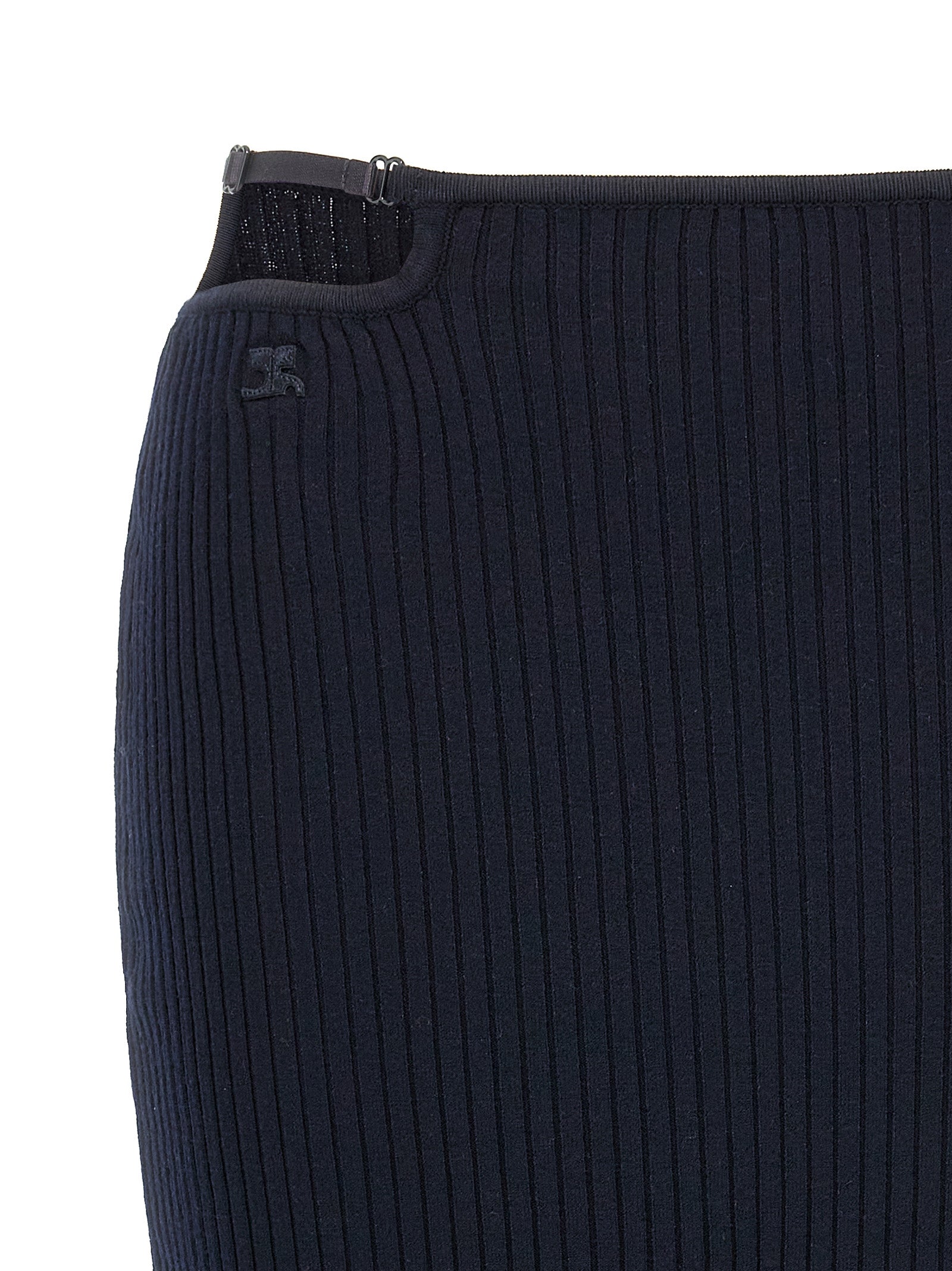 Courrèges Blue Viscose Midi Women's Skirt