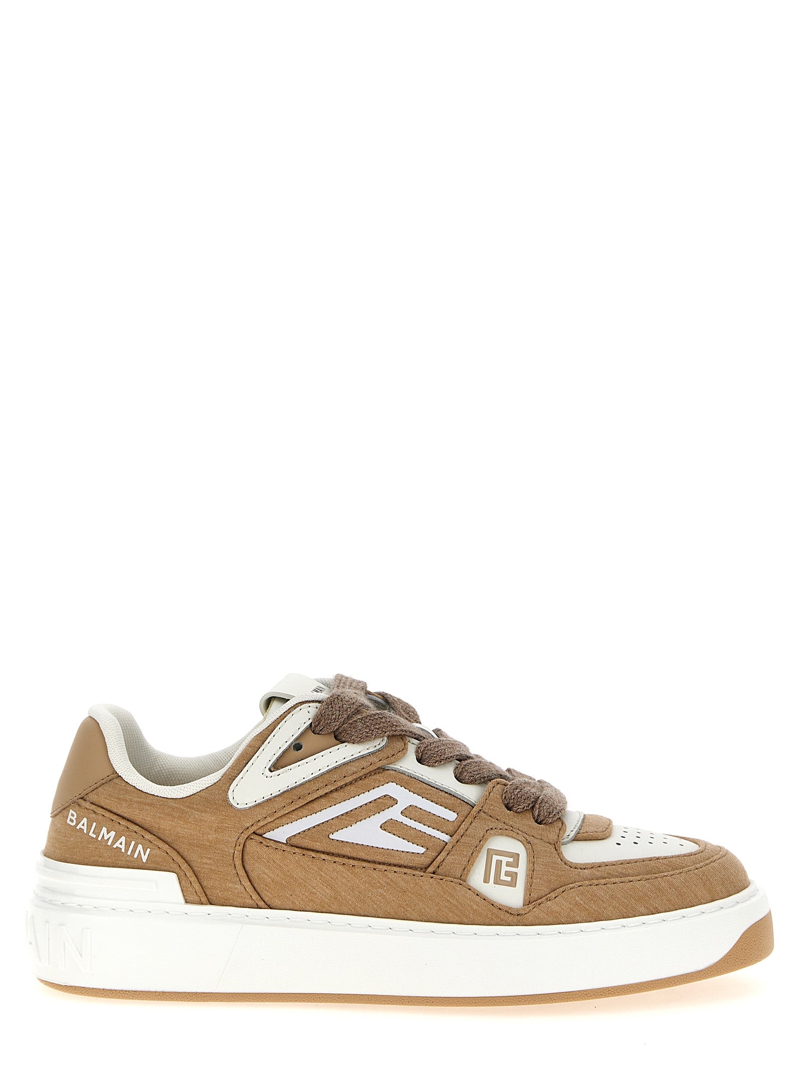 Balmain Beige Polyester Low Top Women's Sneakers