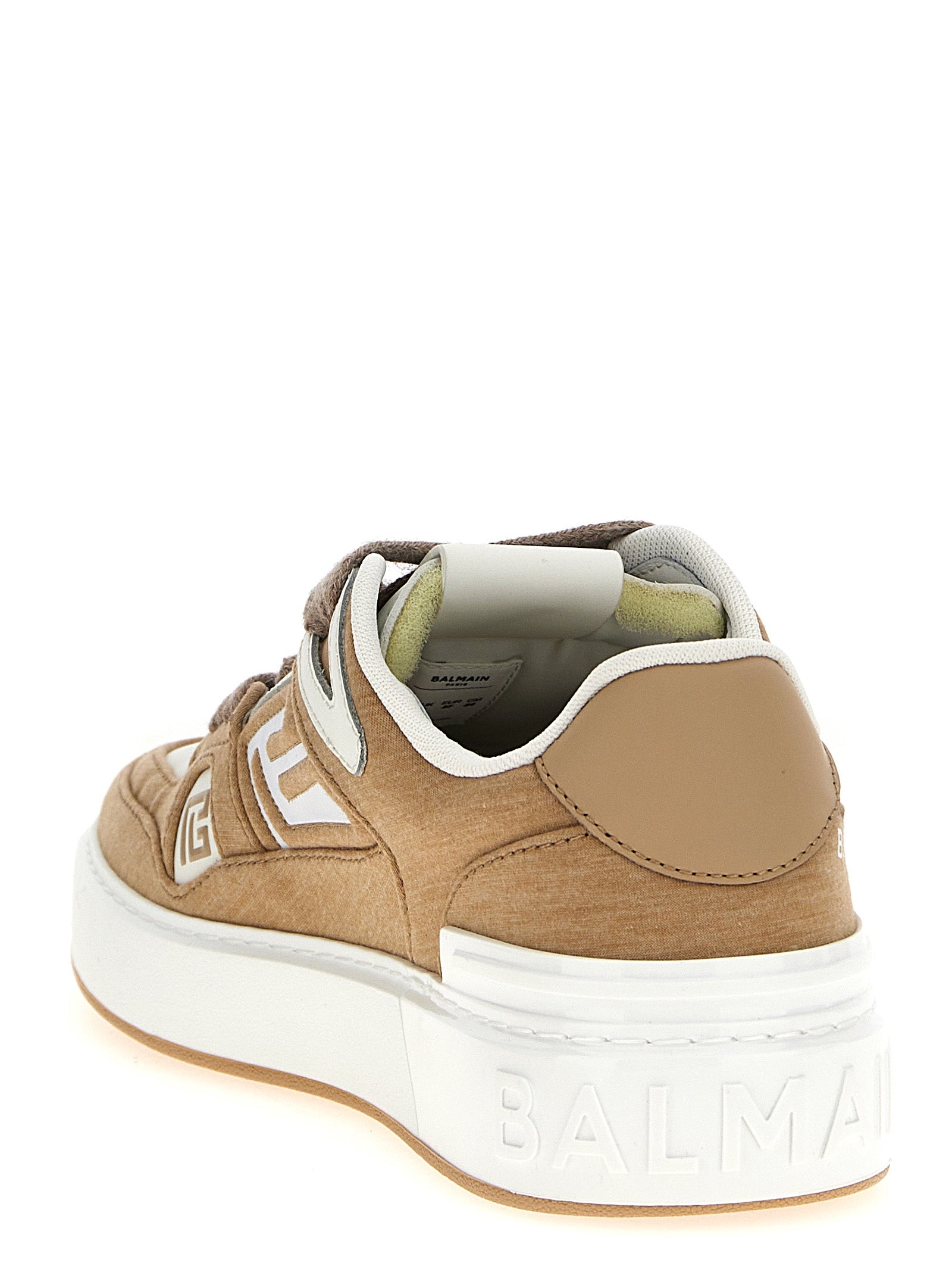Balmain Beige Polyester Low Top Women's Sneakers