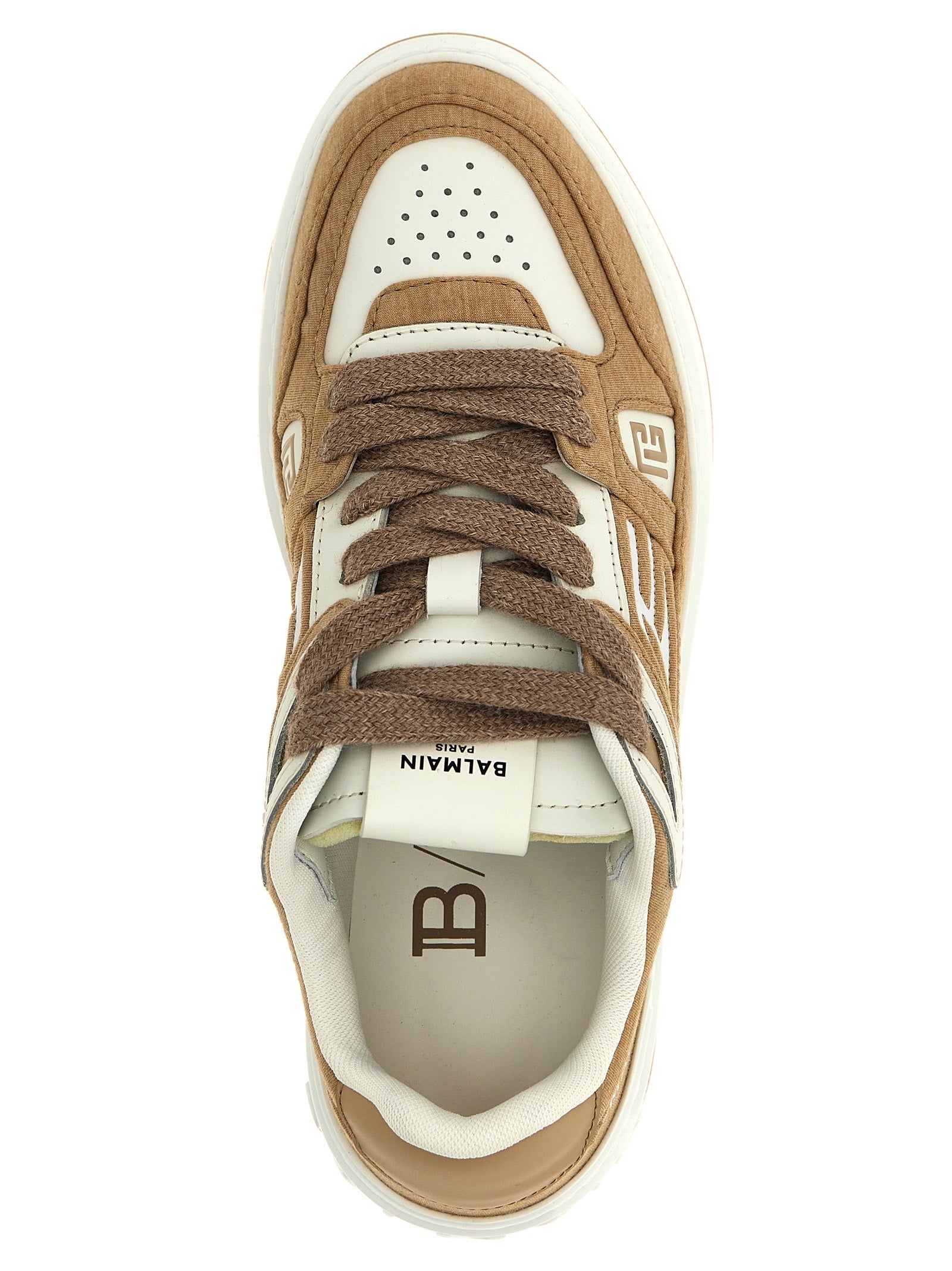 Balmain Beige Polyester Low Top Women's Sneakers