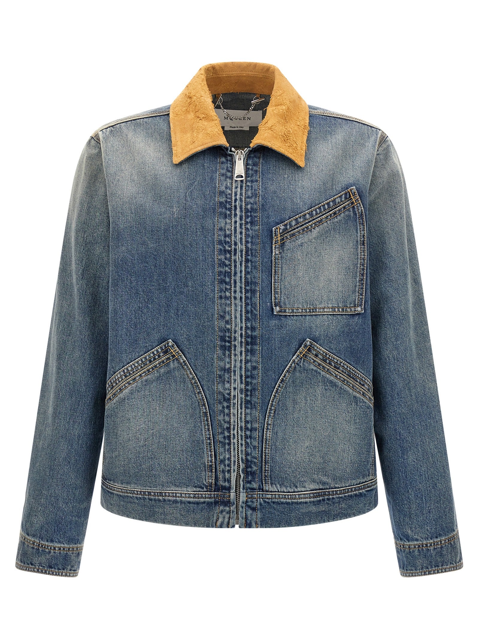 Alexander McQueen Blue Cotton Denim Men's Jacket