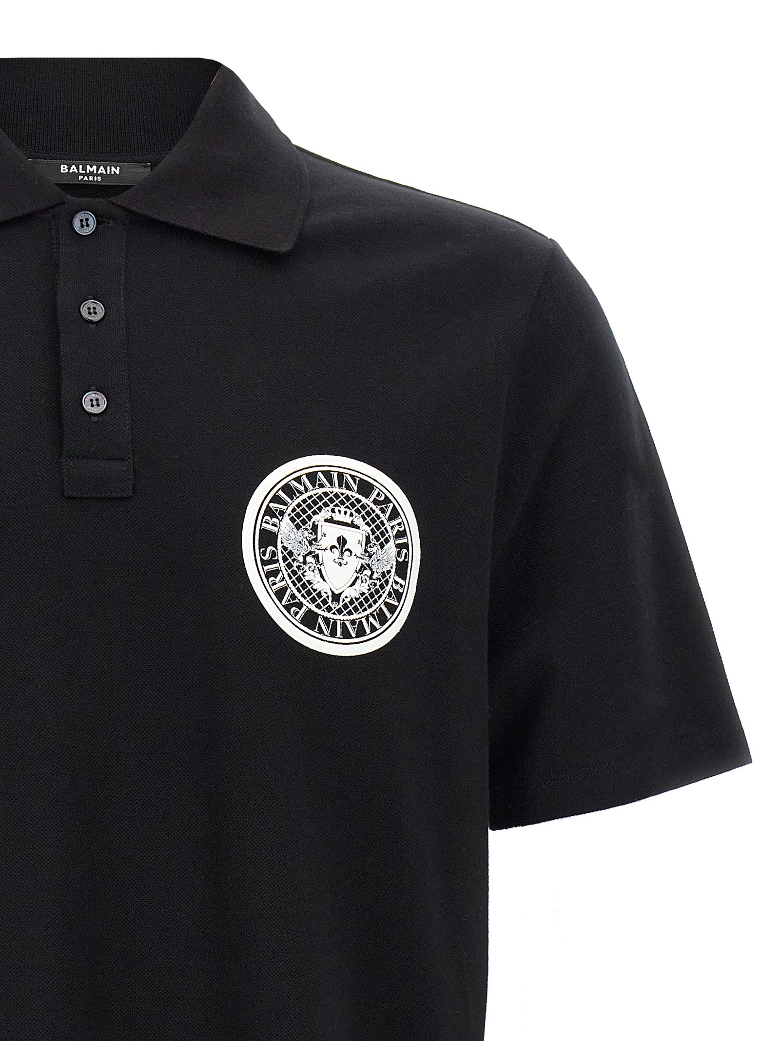 Balmain Bicolor Cotton Polo Men's Shirt