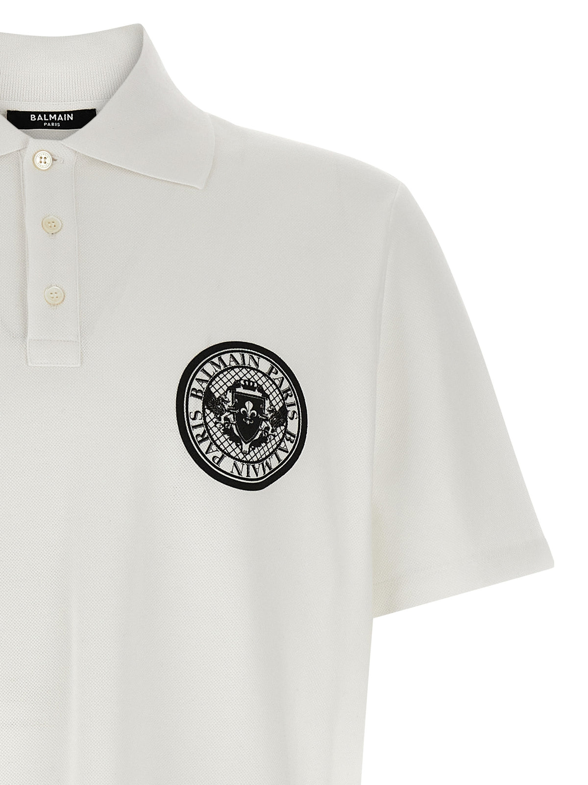 Balmain Bicolor Cotton Polo Men's Shirt