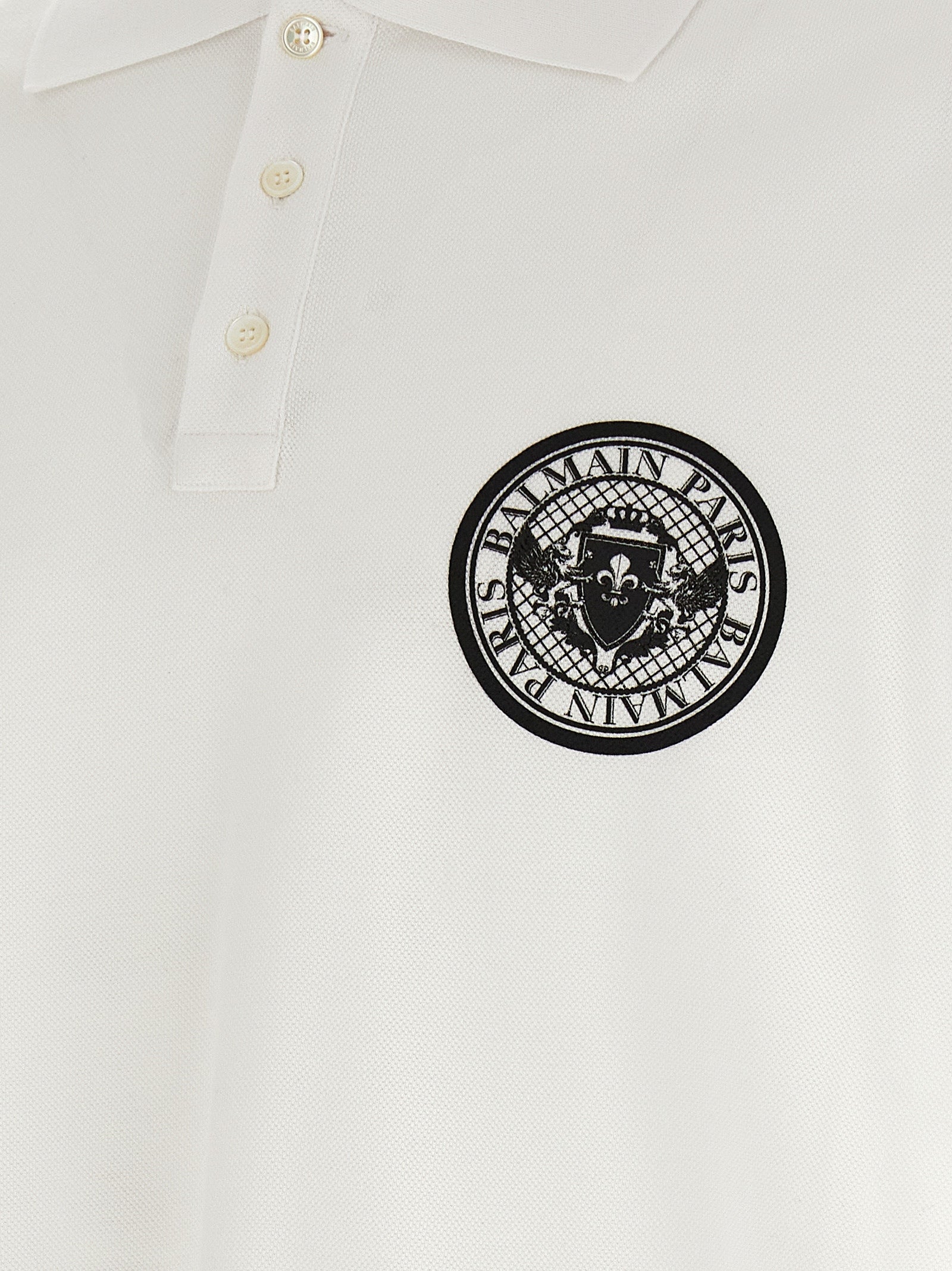 Balmain Bicolor Cotton Polo Men's Shirt