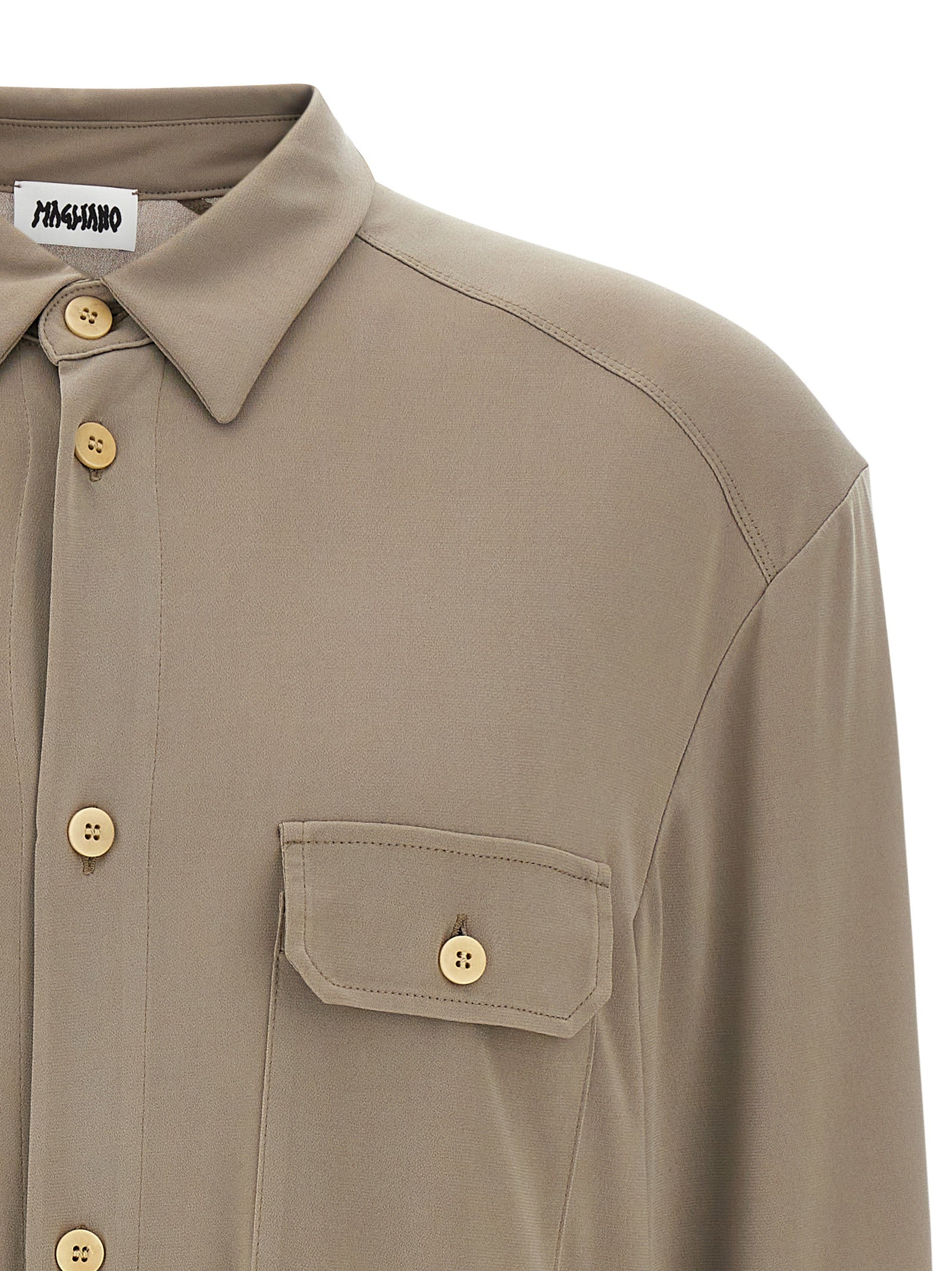 Magliano Gray Polyester Men's Blouse