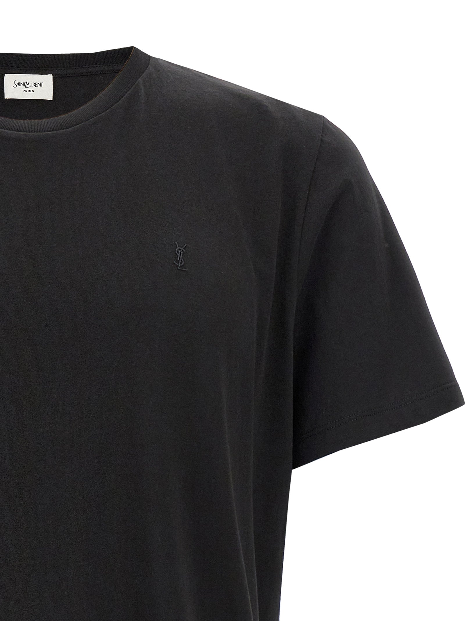 Saint Laurent Black Cotton Men's T-Shirt
