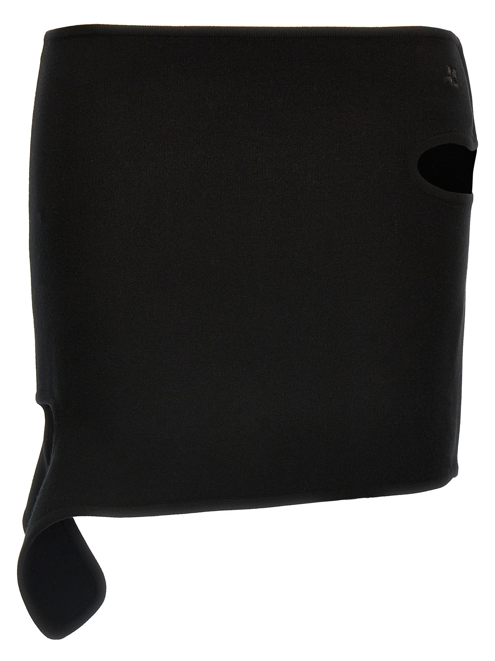 Courrèges Black Viscose Long Women's Skirt