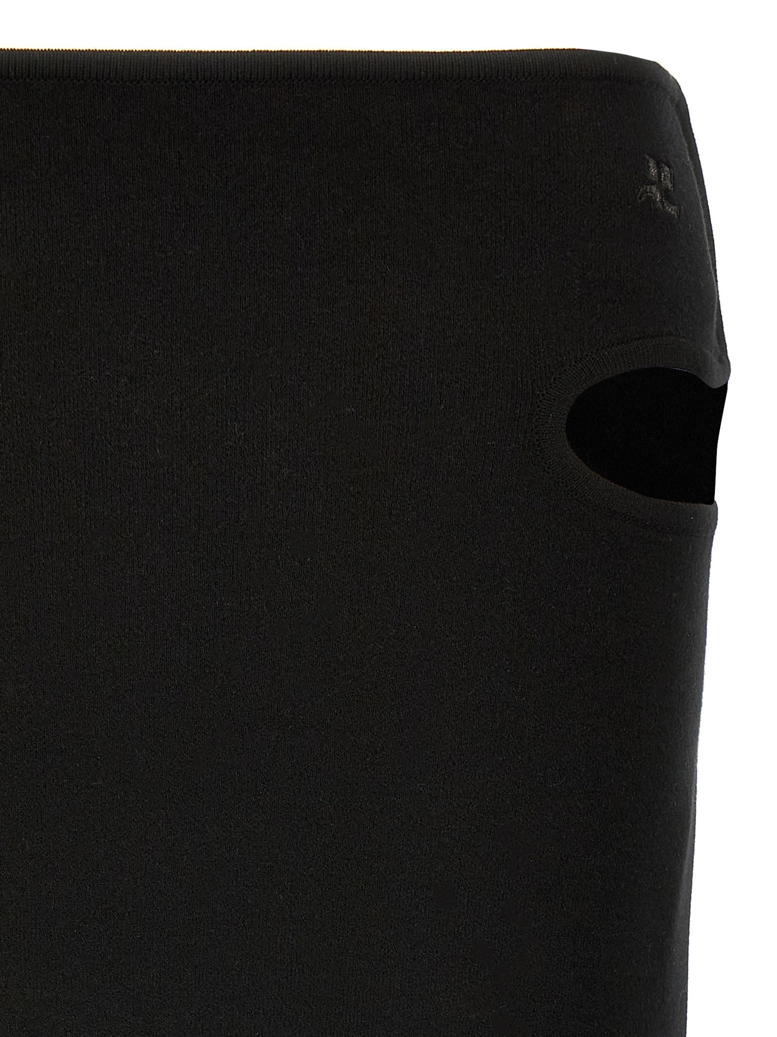 Courrèges Black Viscose Long Women's Skirt