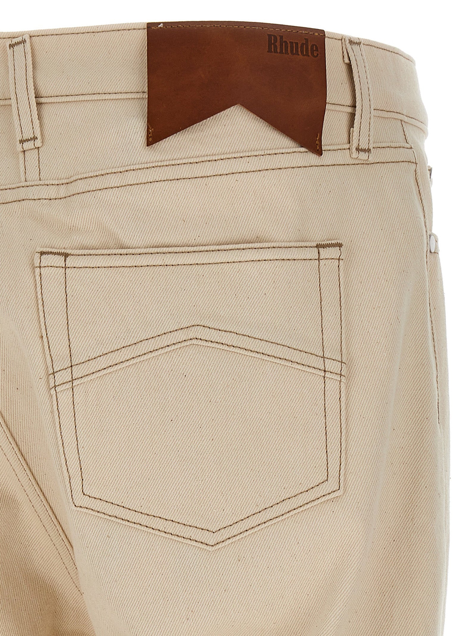 Rhude Beige Cotton Straight-Leg Men's Jeans