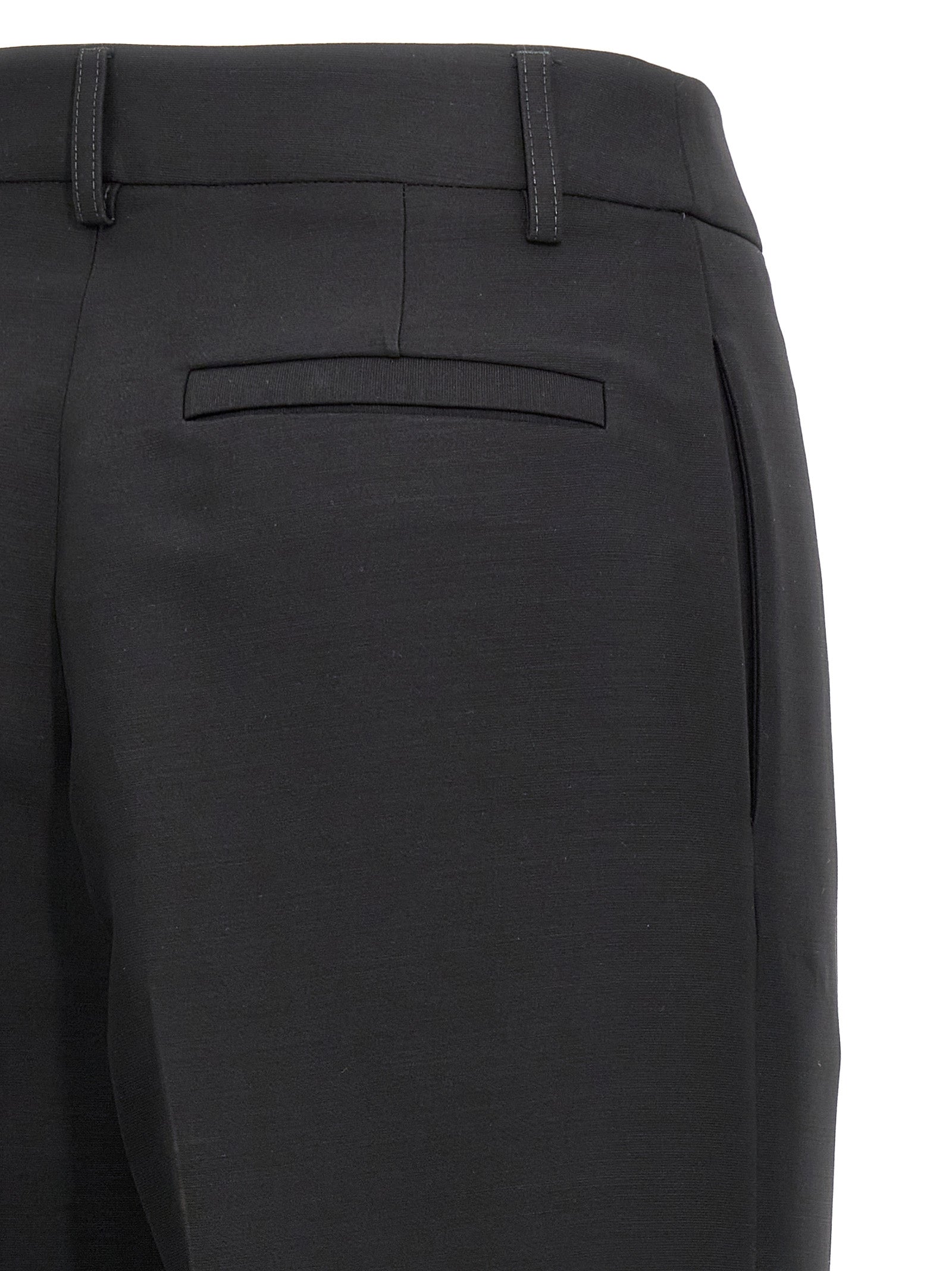 Ferragamo Black Viscose Dress Women's Pants