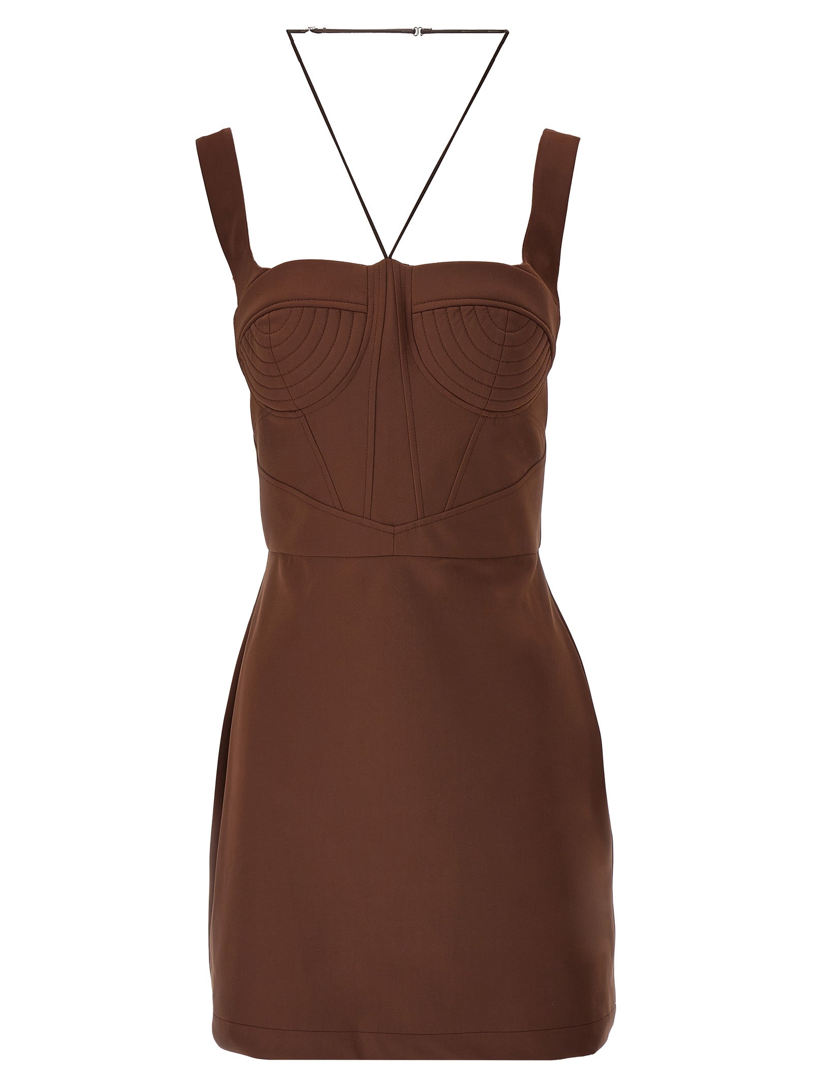 Nensi Dojaka Brown Polyamide Short Women's Dress