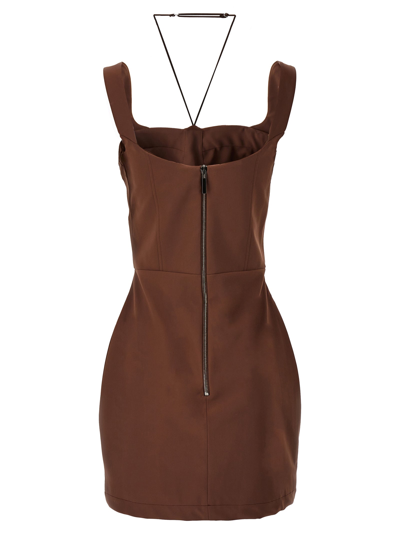 Nensi Dojaka Brown Polyamide Short Women's Dress