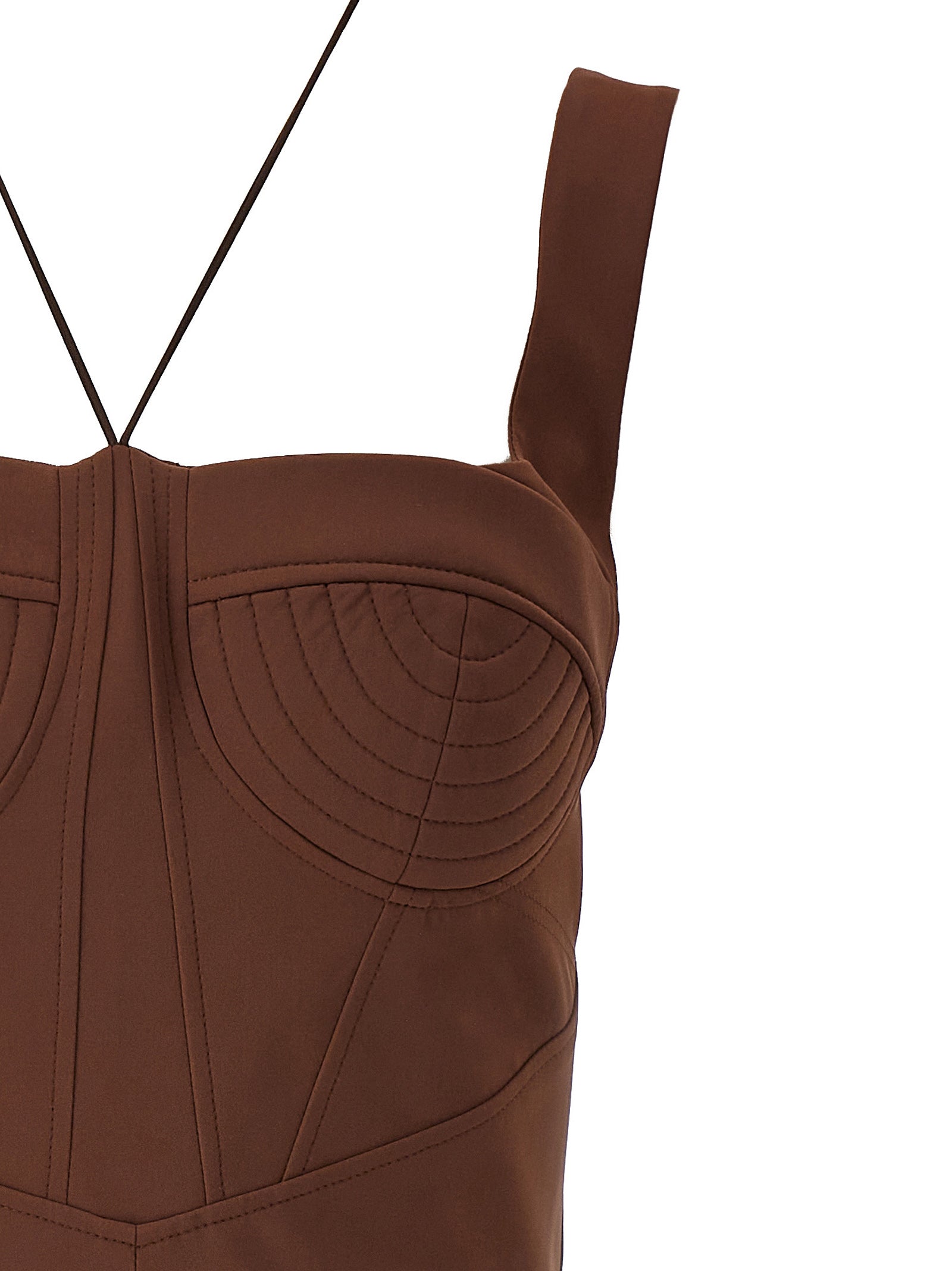 Nensi Dojaka Brown Polyamide Short Women's Dress