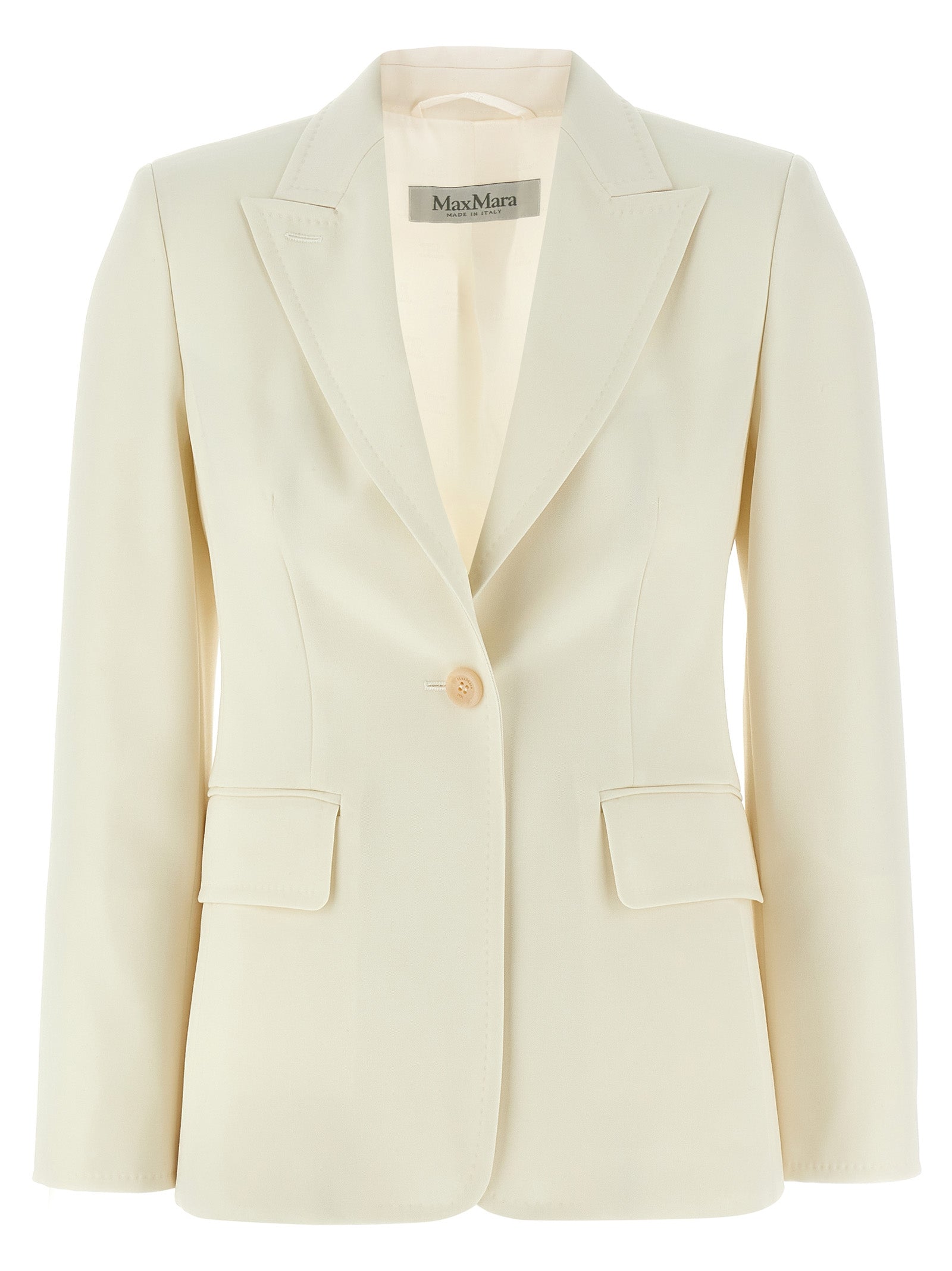 Max Mara White Virgin Wool Women's Blazer