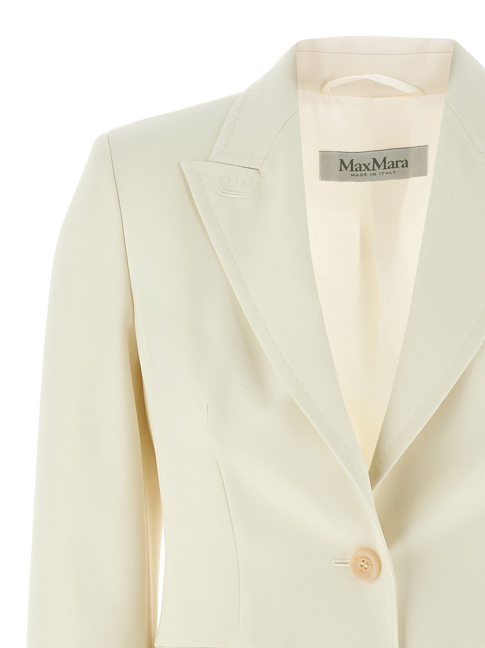 Max Mara White Virgin Wool Women's Blazer