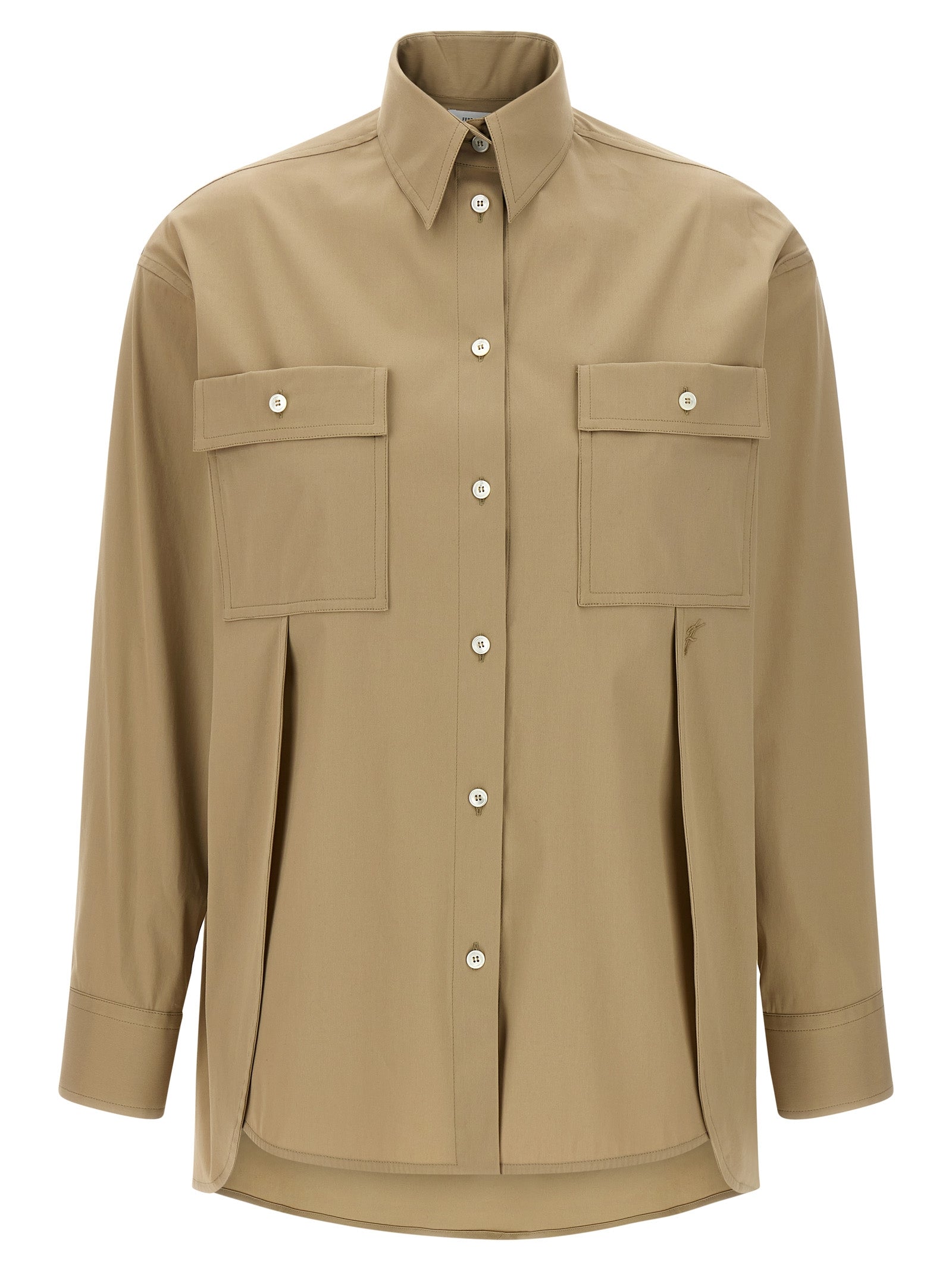 Ferragamo Beige Cotton Women's Blouse