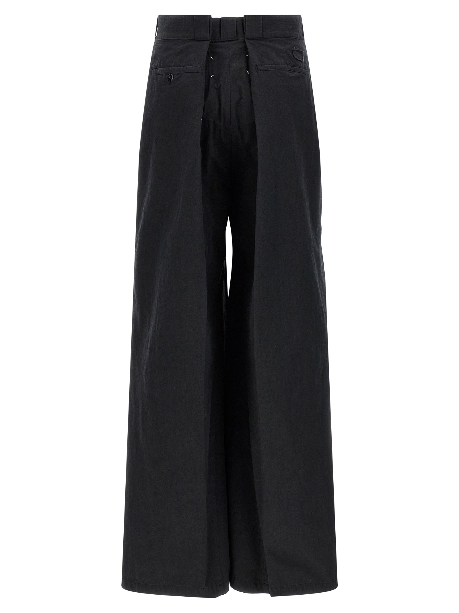 Maison Margiela Black Cotton Casual Women's Pants
