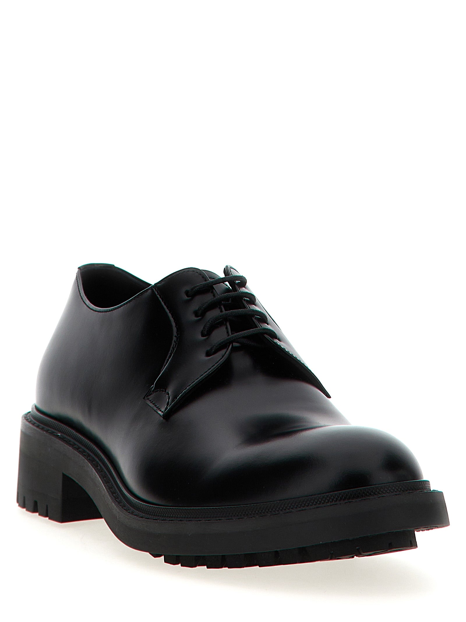 Saint Laurent Black Lamb Leather Oxfords And Men's Derbies