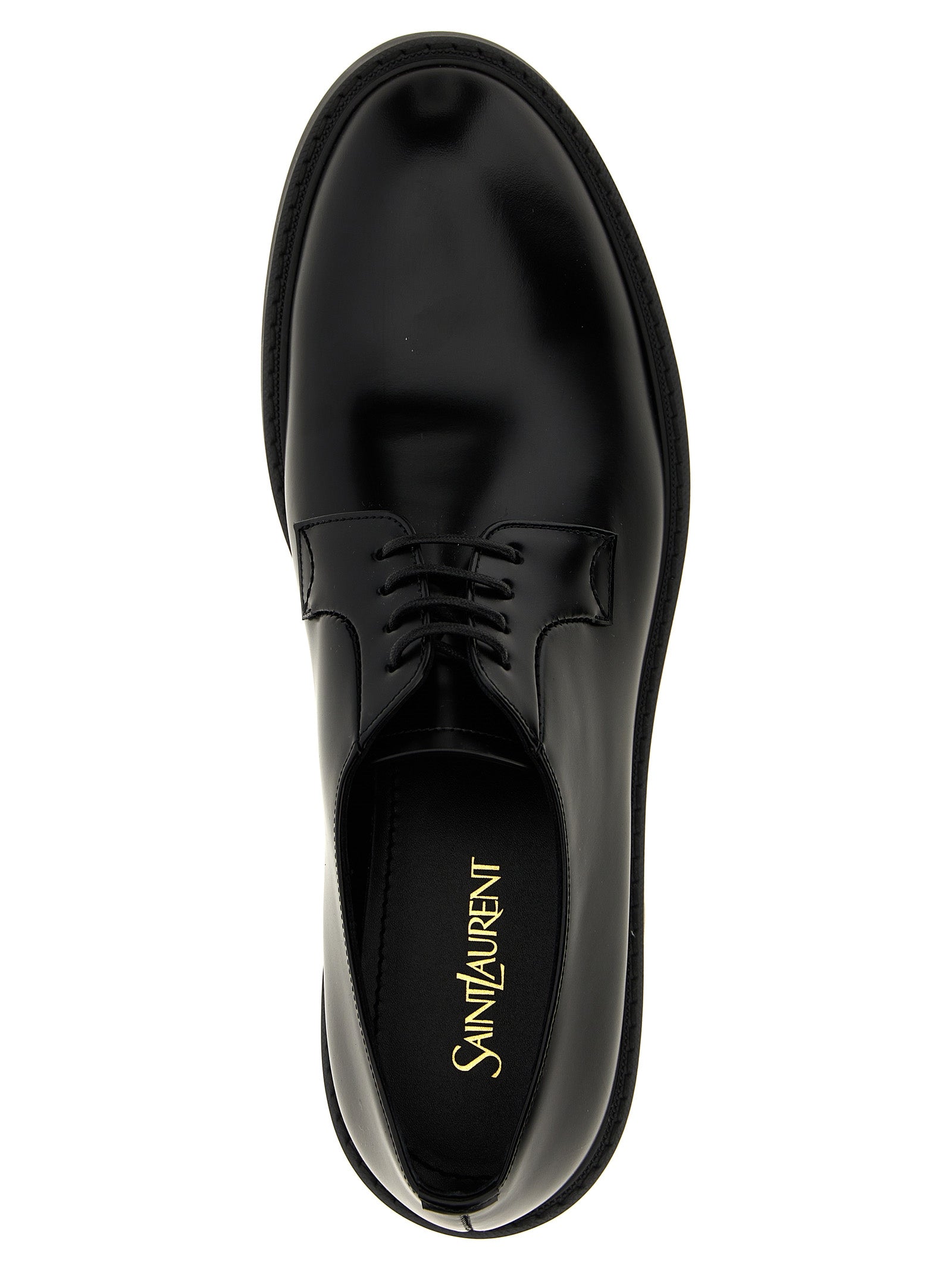 Saint Laurent Black Lamb Leather Oxfords And Men's Derbies